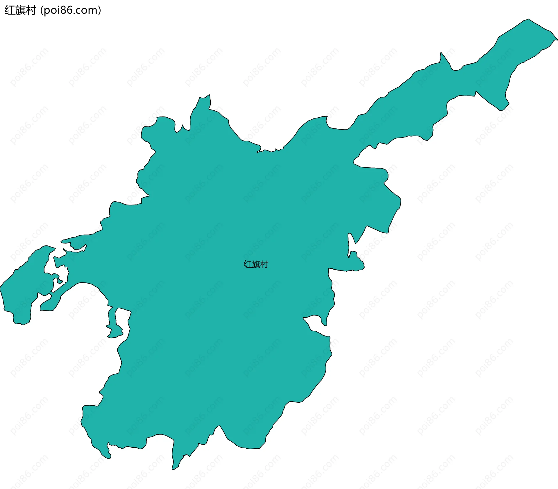 红旗村边界地图