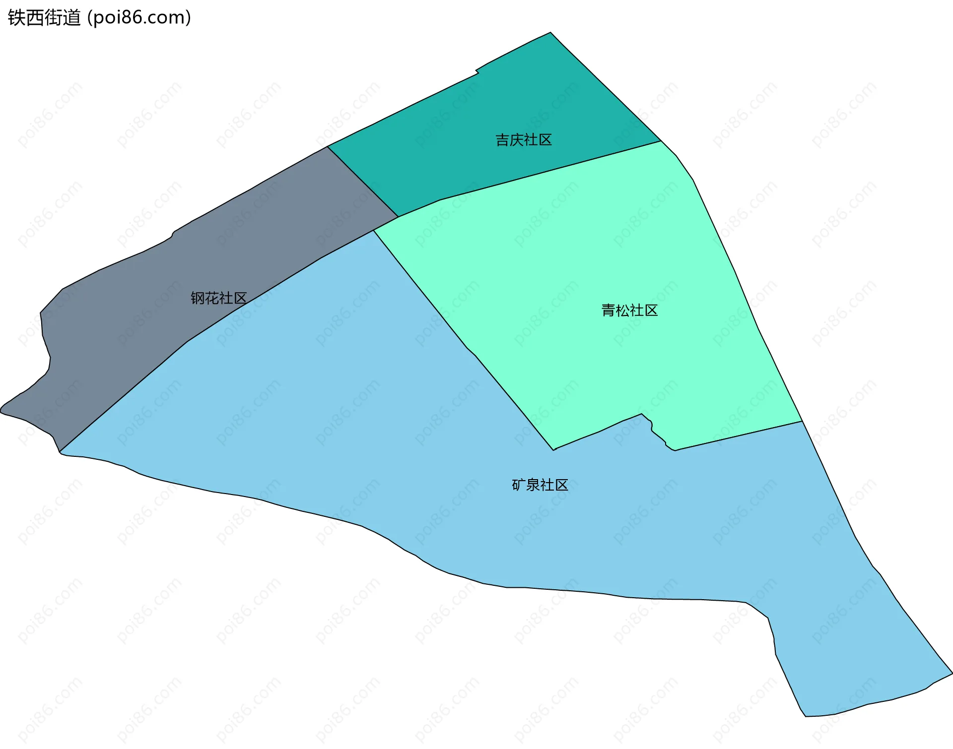 铁西街道边界地图(五级行政区划)