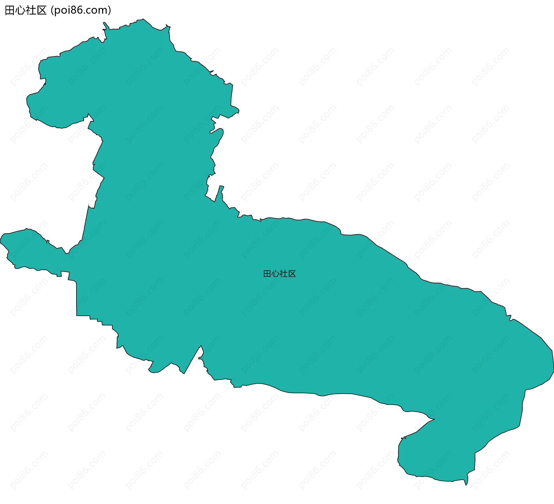 田心社区边界地图
