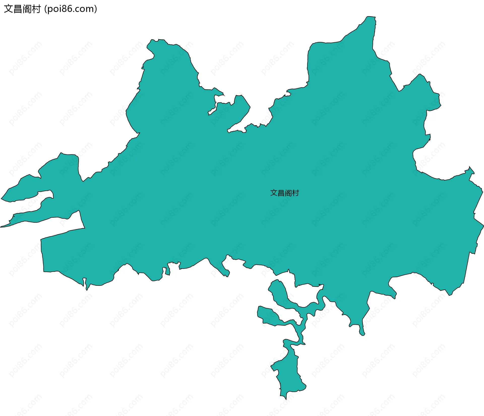 文昌阁村边界地图