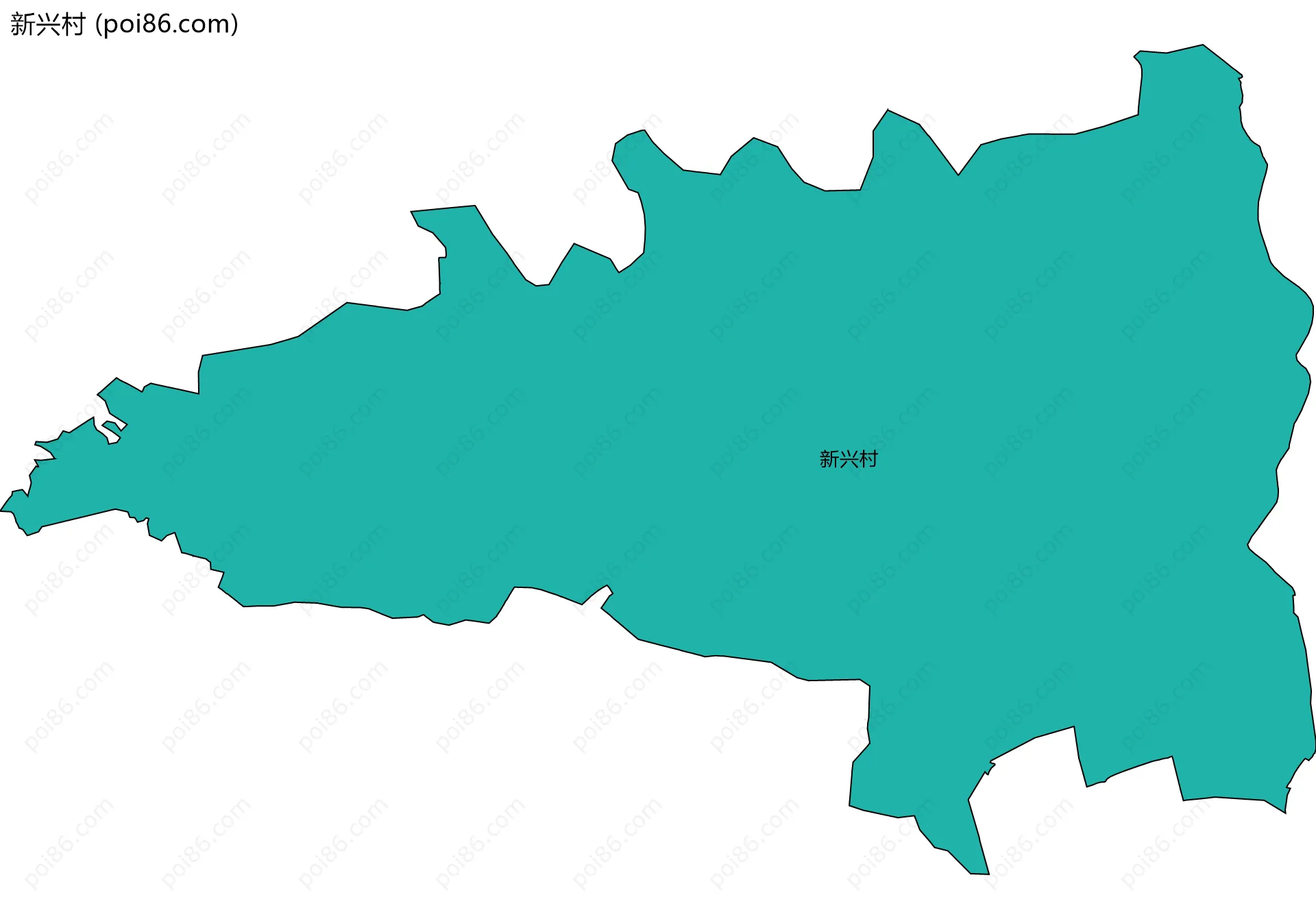 新兴村边界地图