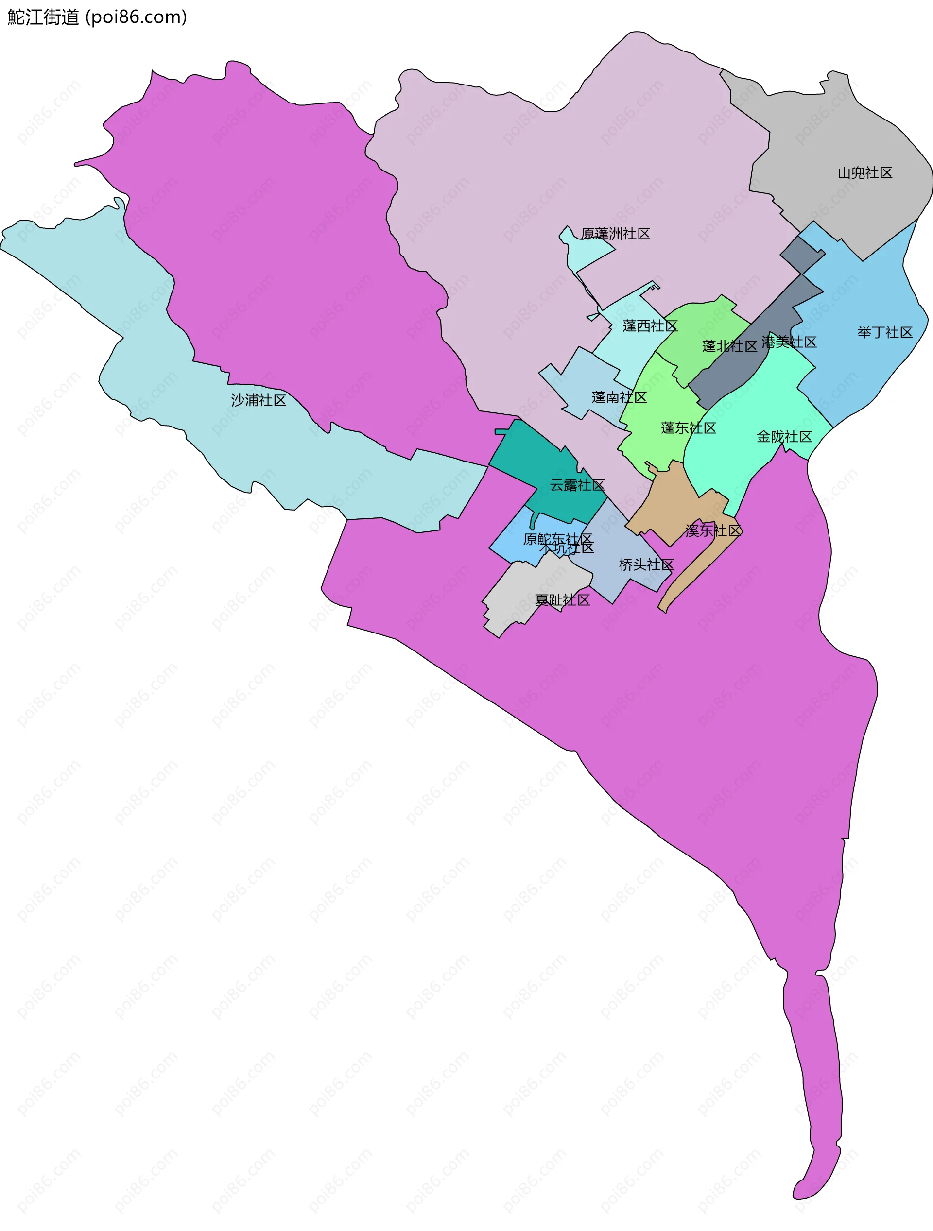 鮀江街道边界地图(五级行政区划)