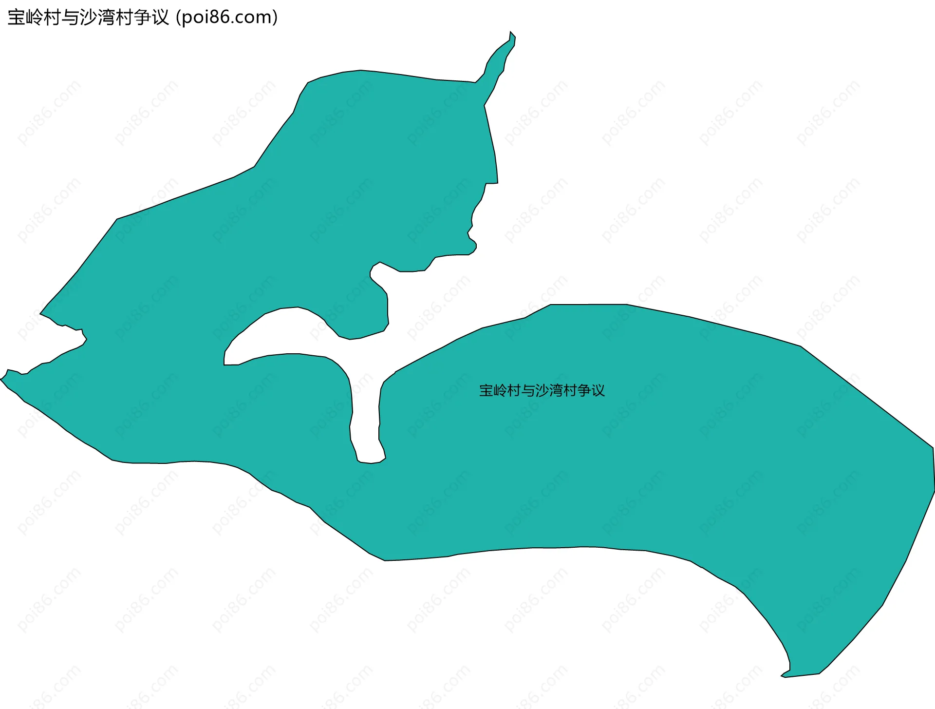 宝岭村与沙湾村争议边界地图