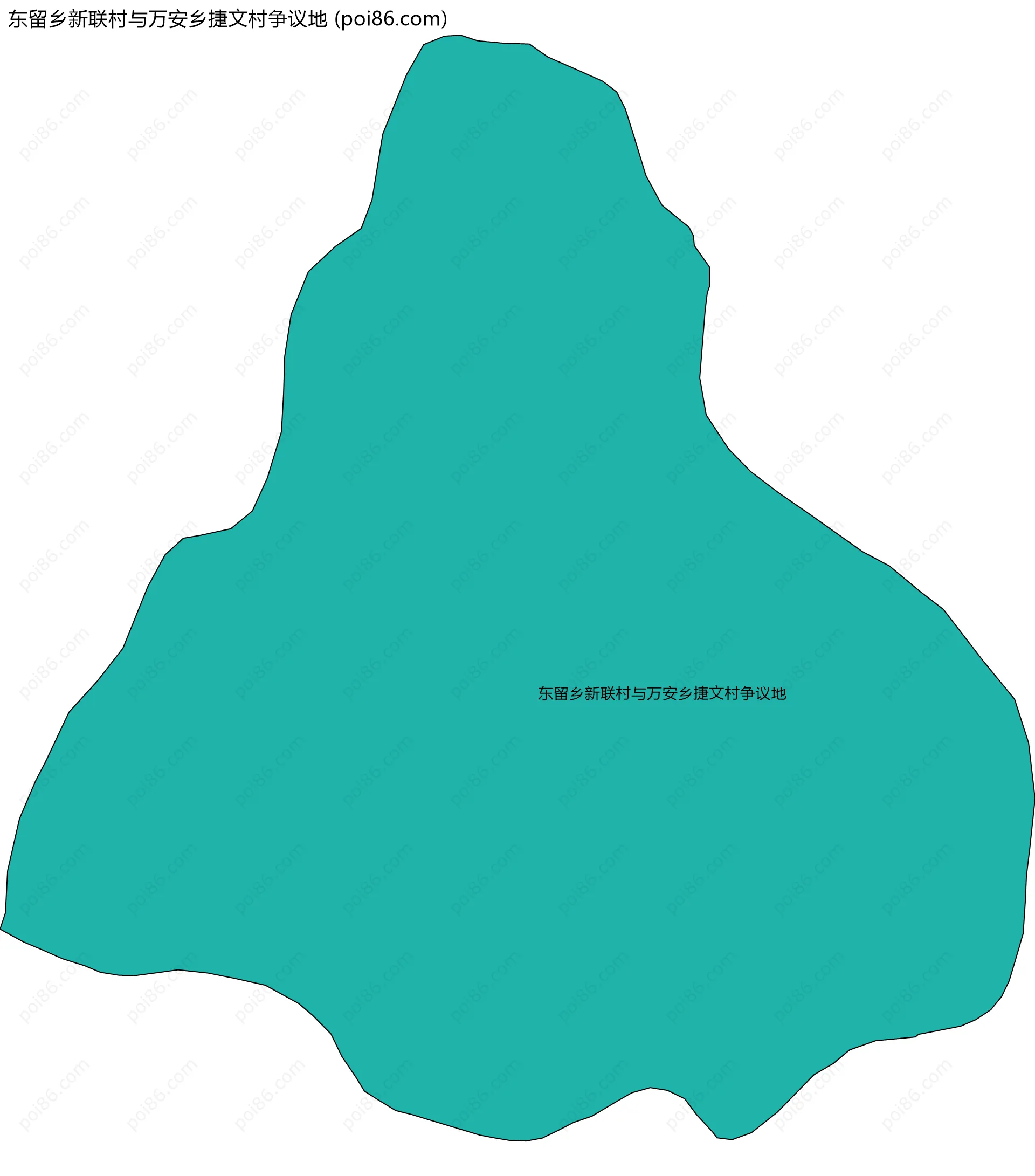东留乡新联村与万安乡捷文村争议地边界地图