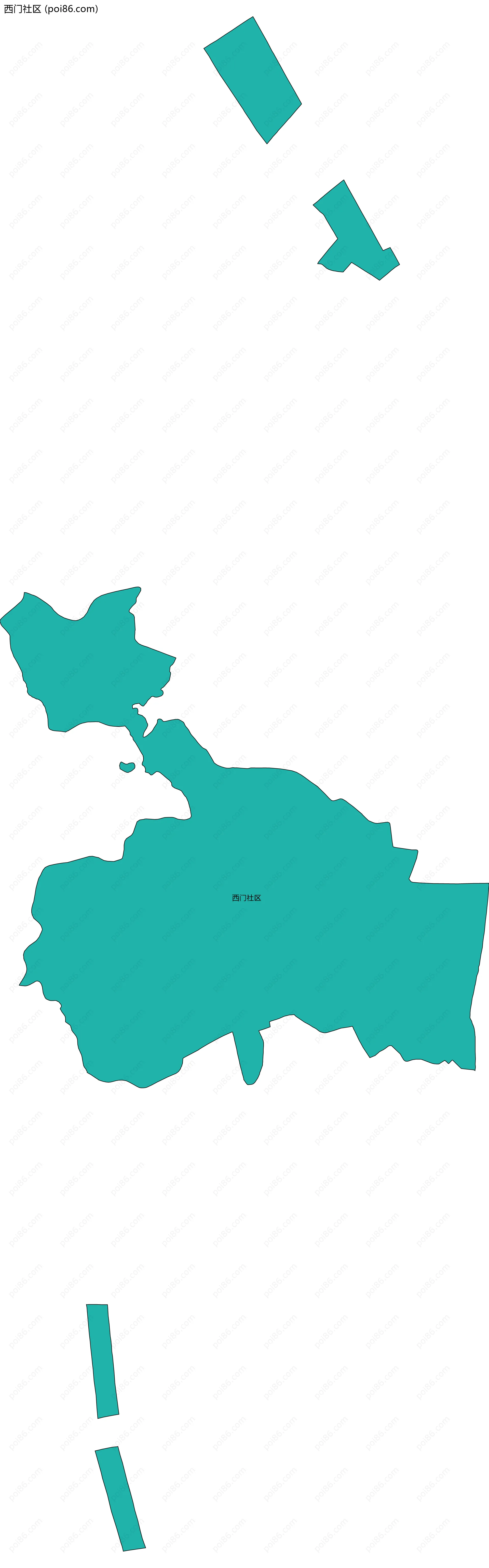 西门社区边界地图