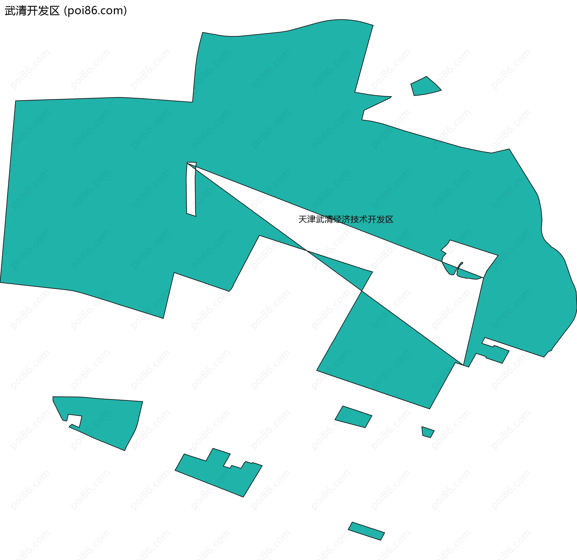 武清开发区边界地图(五级行政区划)