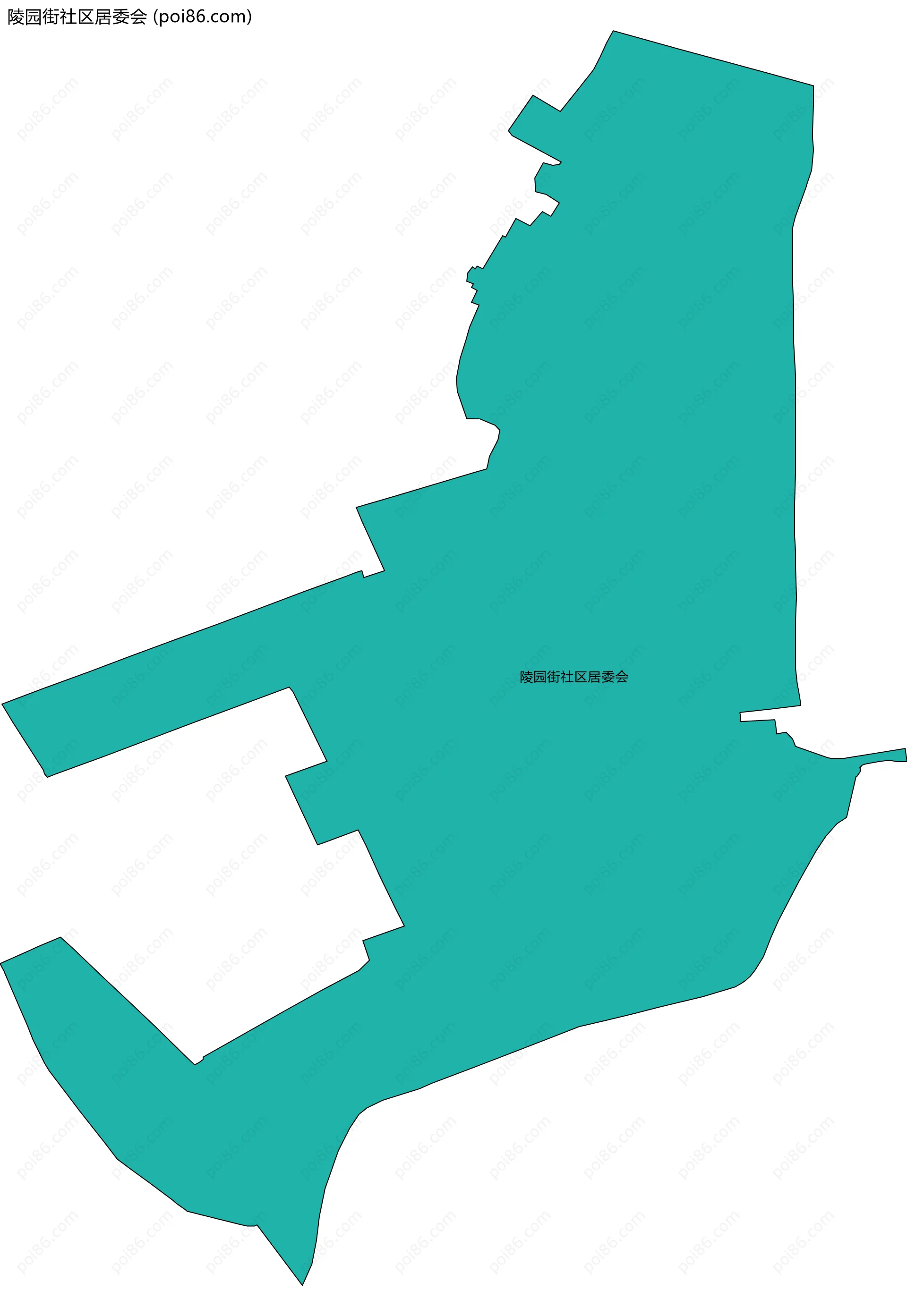 陵园街社区居委会边界地图