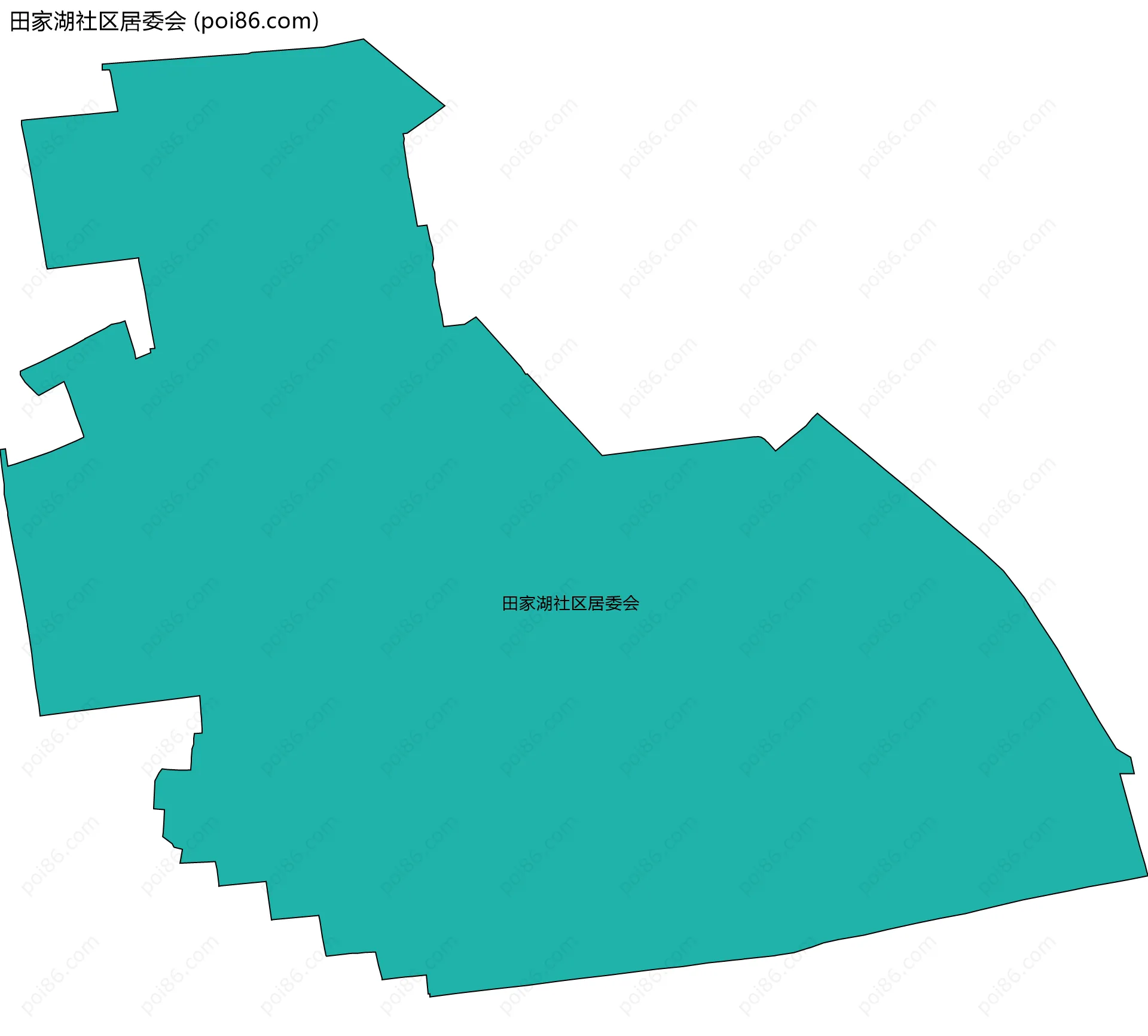 田家湖社区居委会边界地图