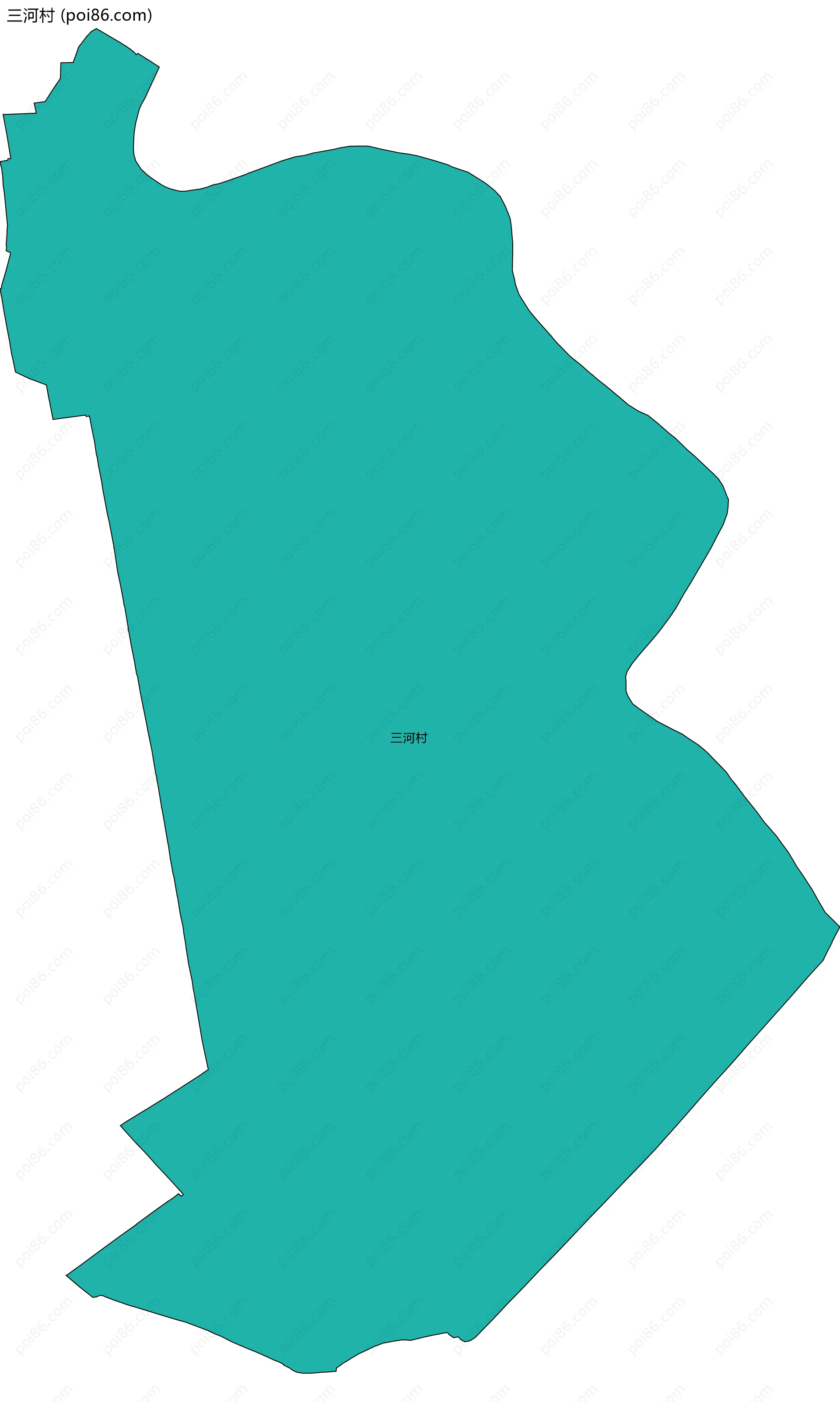 三河村边界地图