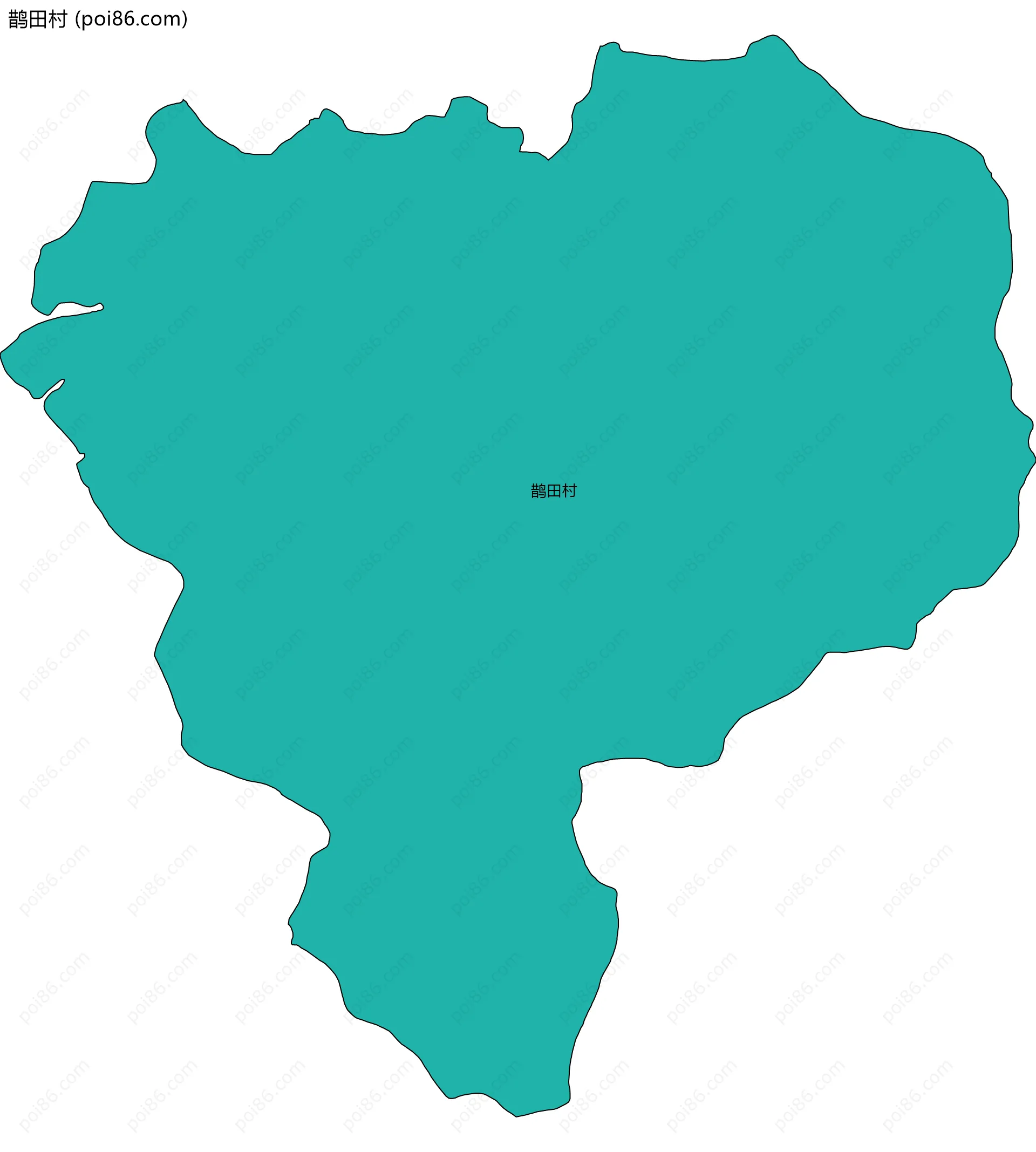 鹊田村边界地图