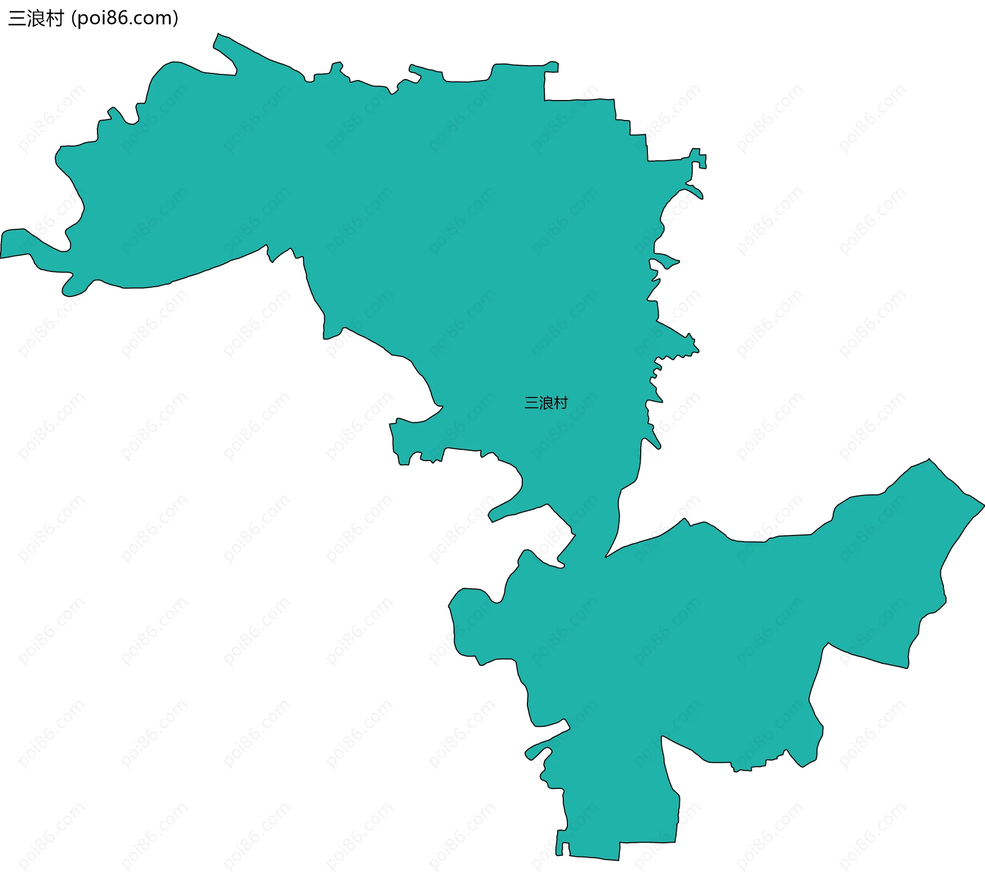 三浪村边界地图