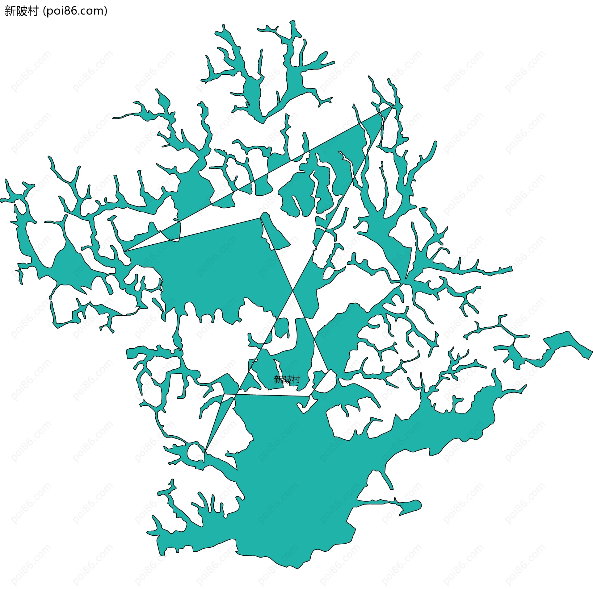 新陂村边界地图