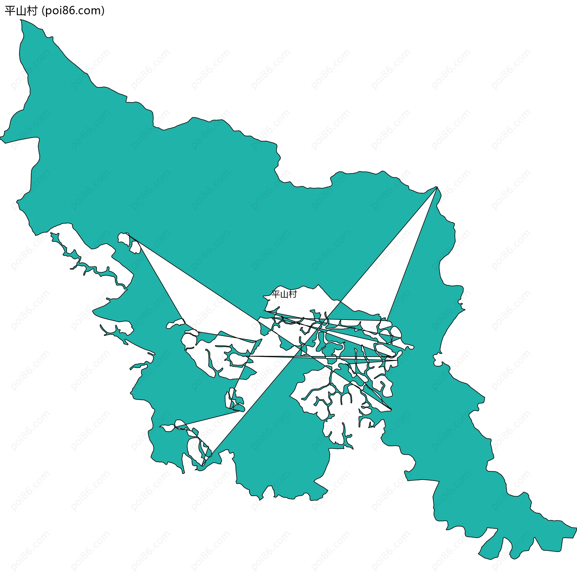 平山村边界地图