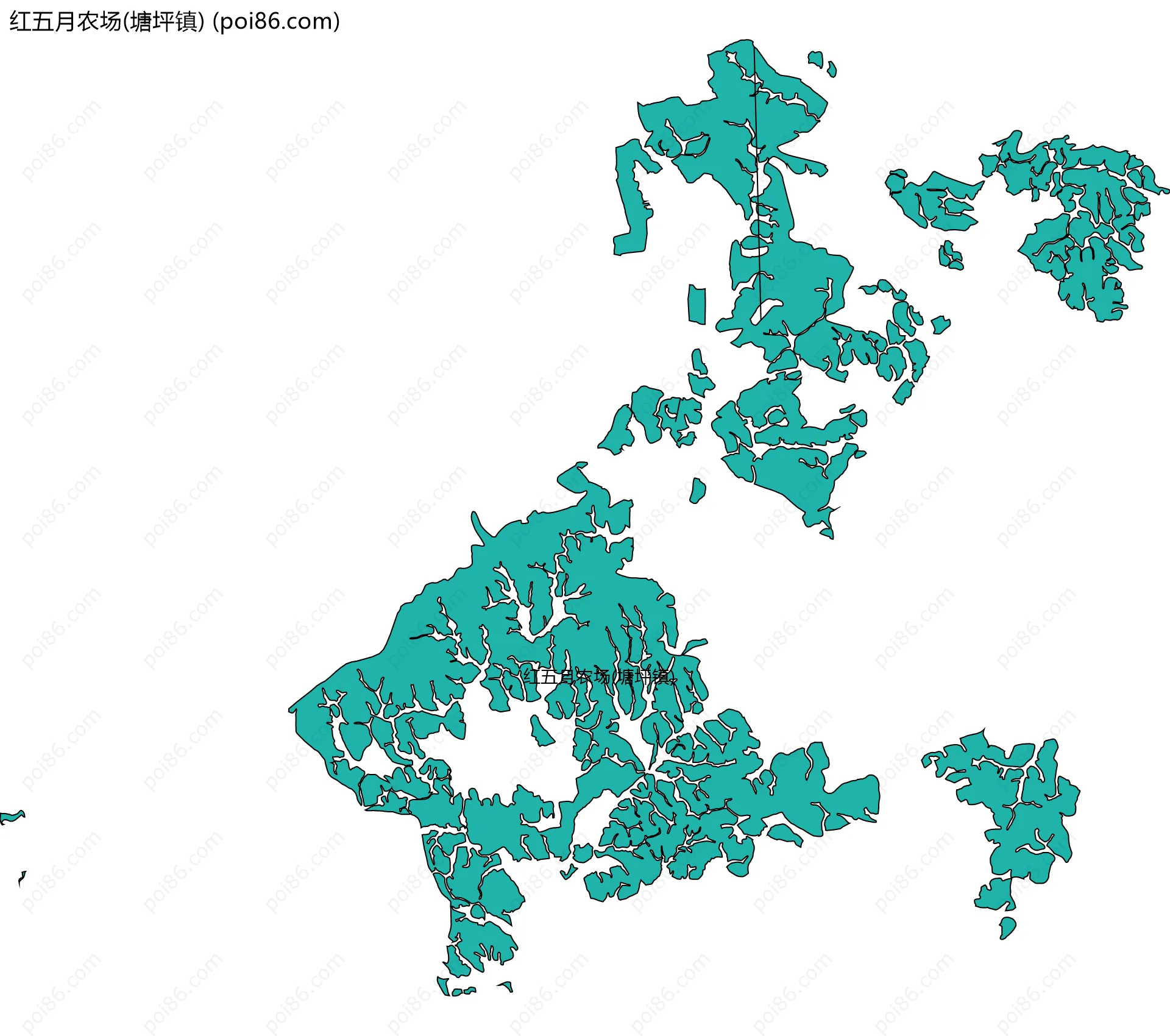 红五月农场(塘坪镇)边界地图