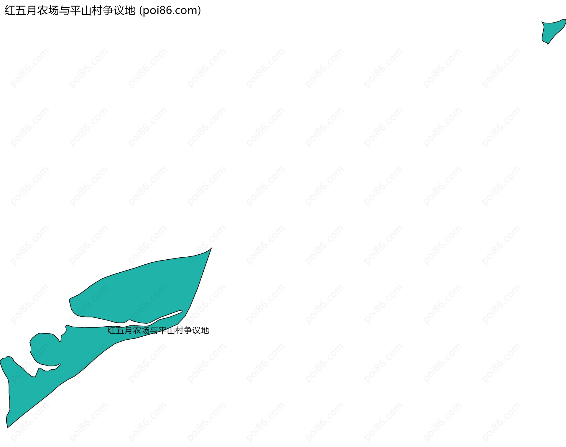 红五月农场与平山村争议地边界地图