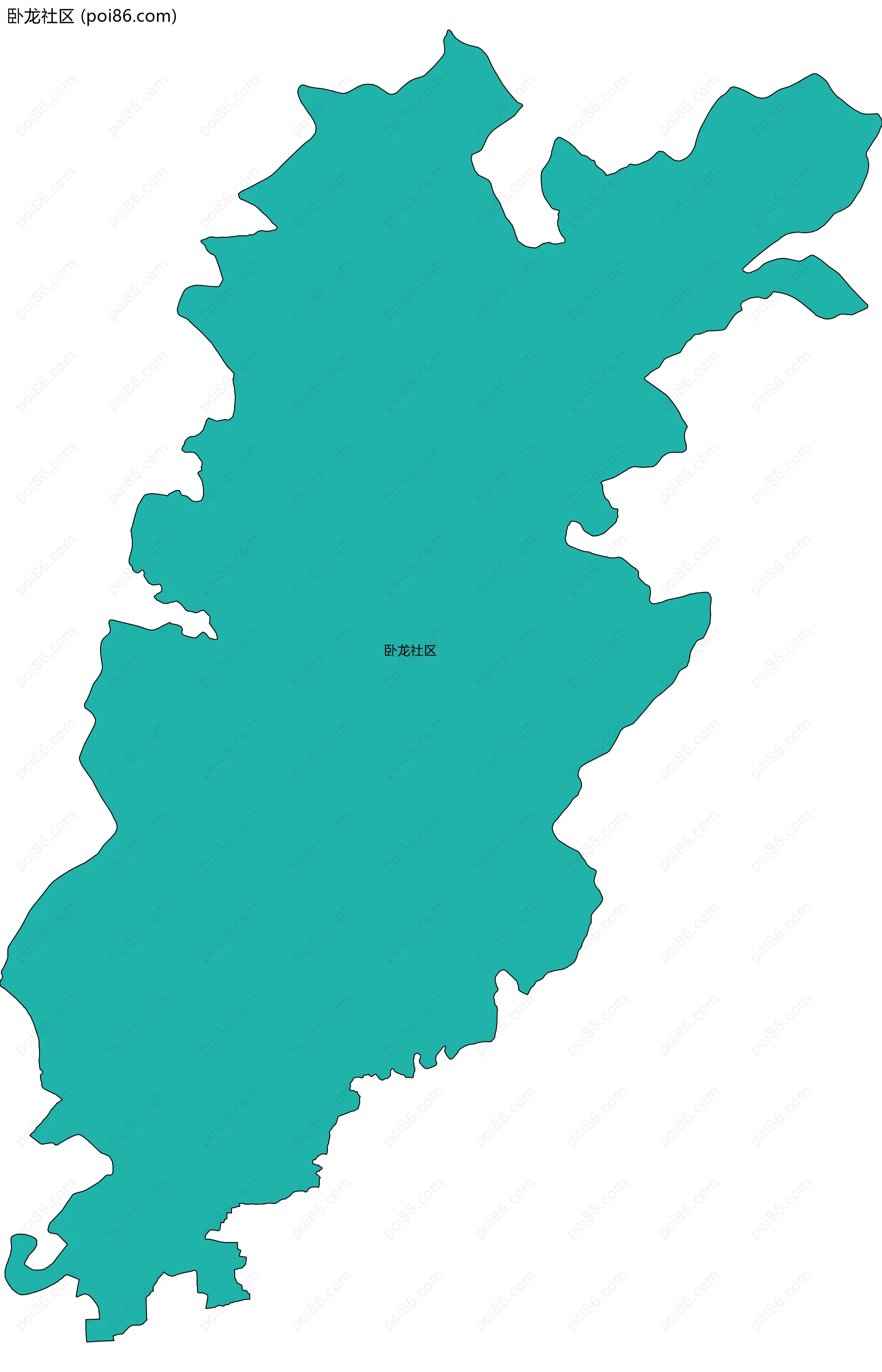 卧龙社区边界地图