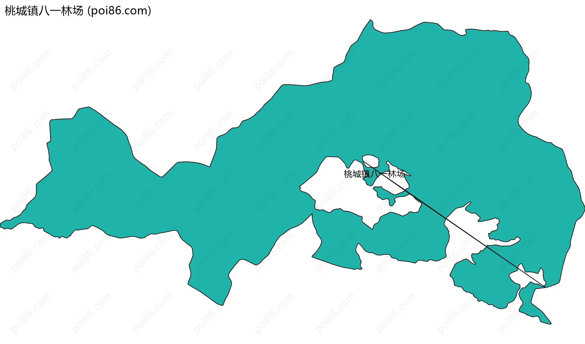 桃城镇八一林场边界地图