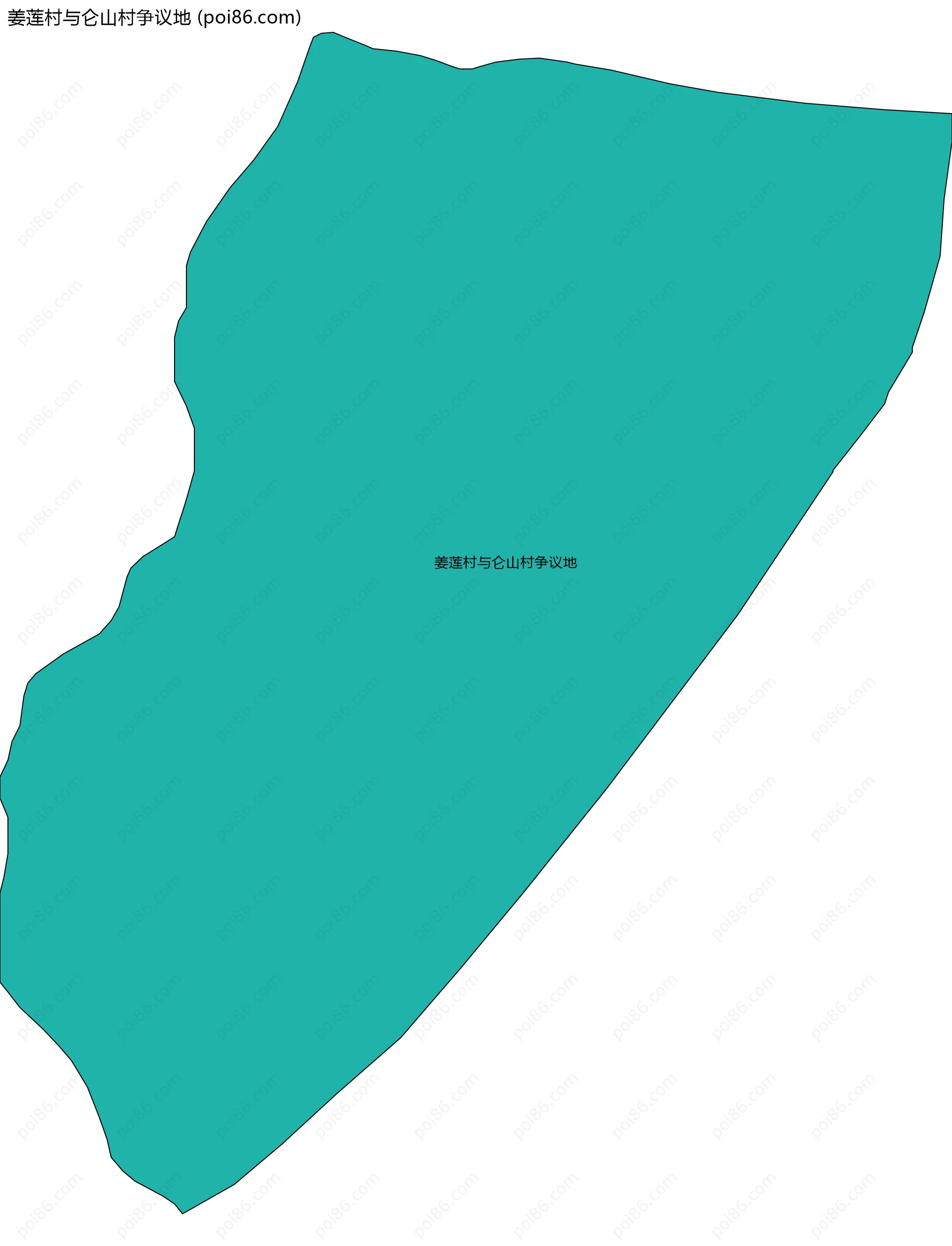 姜莲村与仑山村争议地边界地图