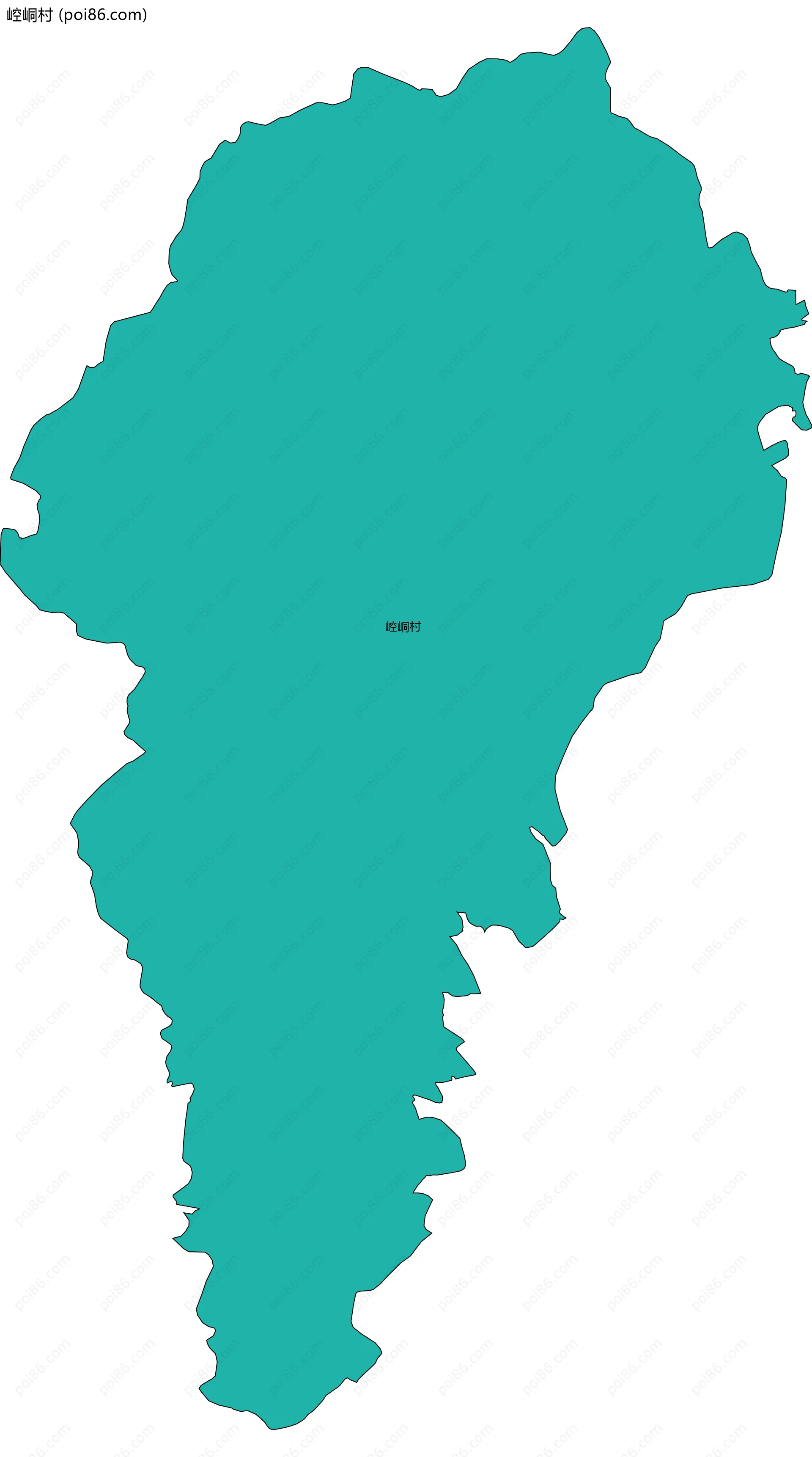 崆峒村边界地图