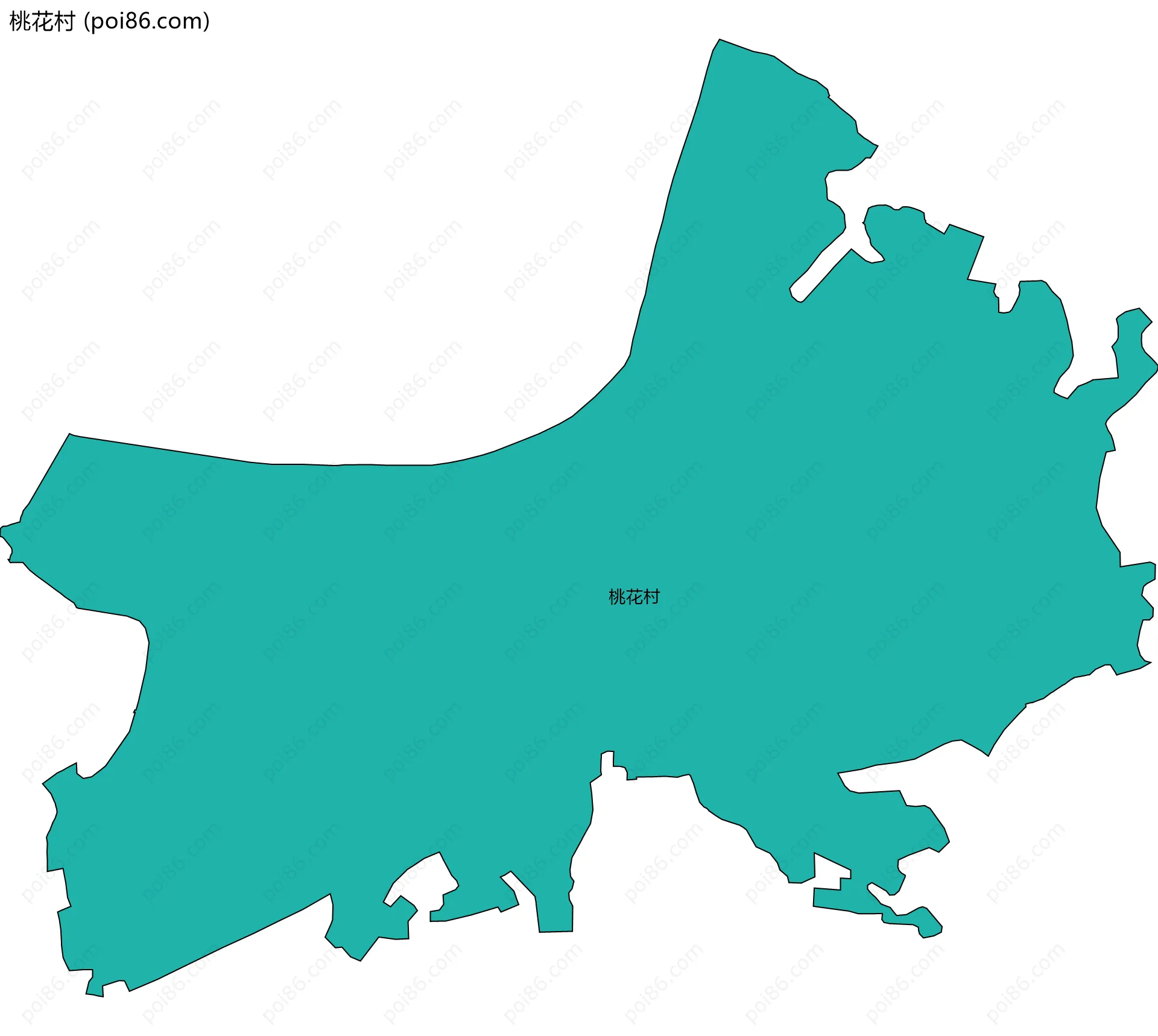 桃花村边界地图