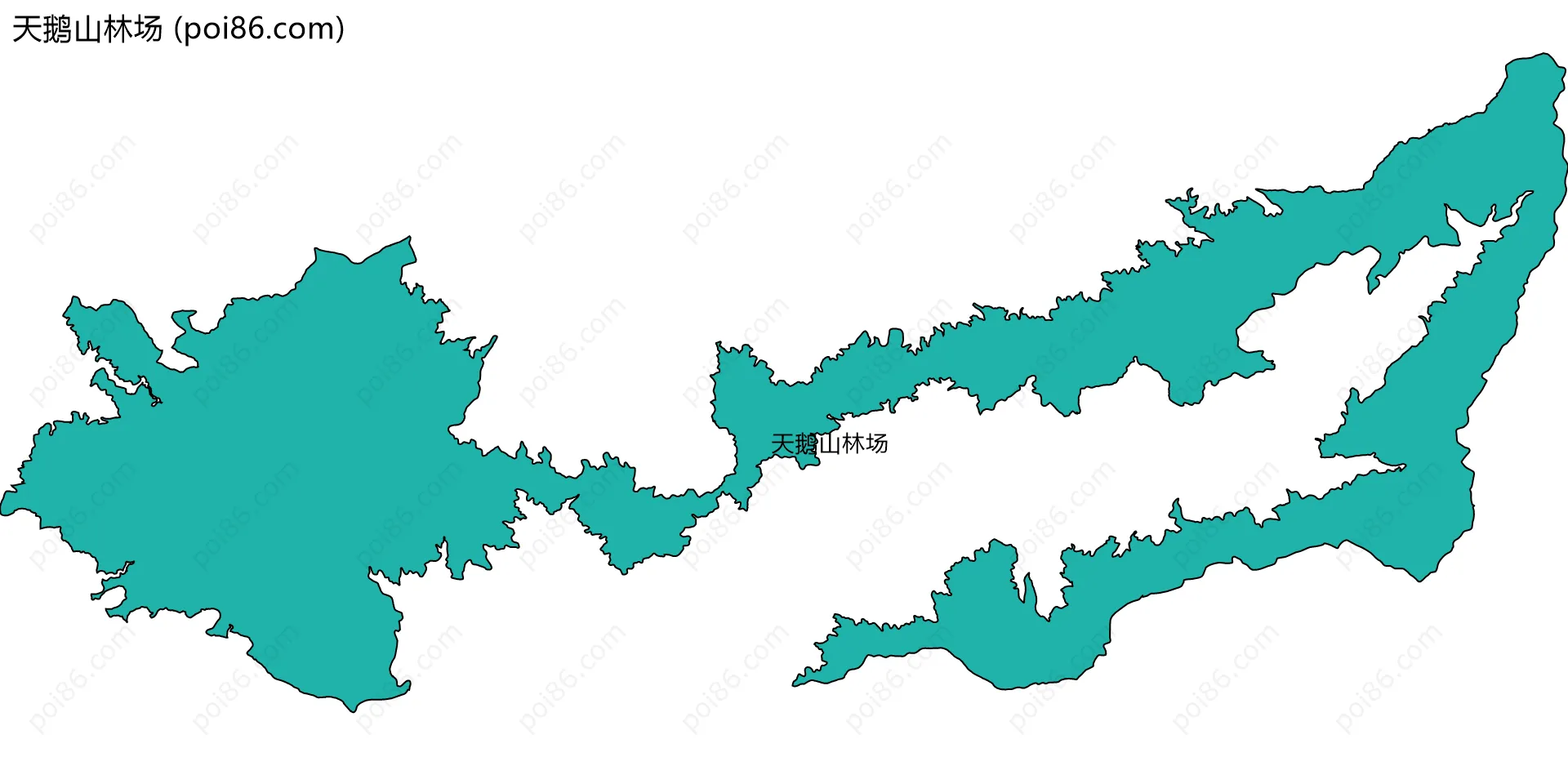 天鹅山林场边界地图(五级行政区划)