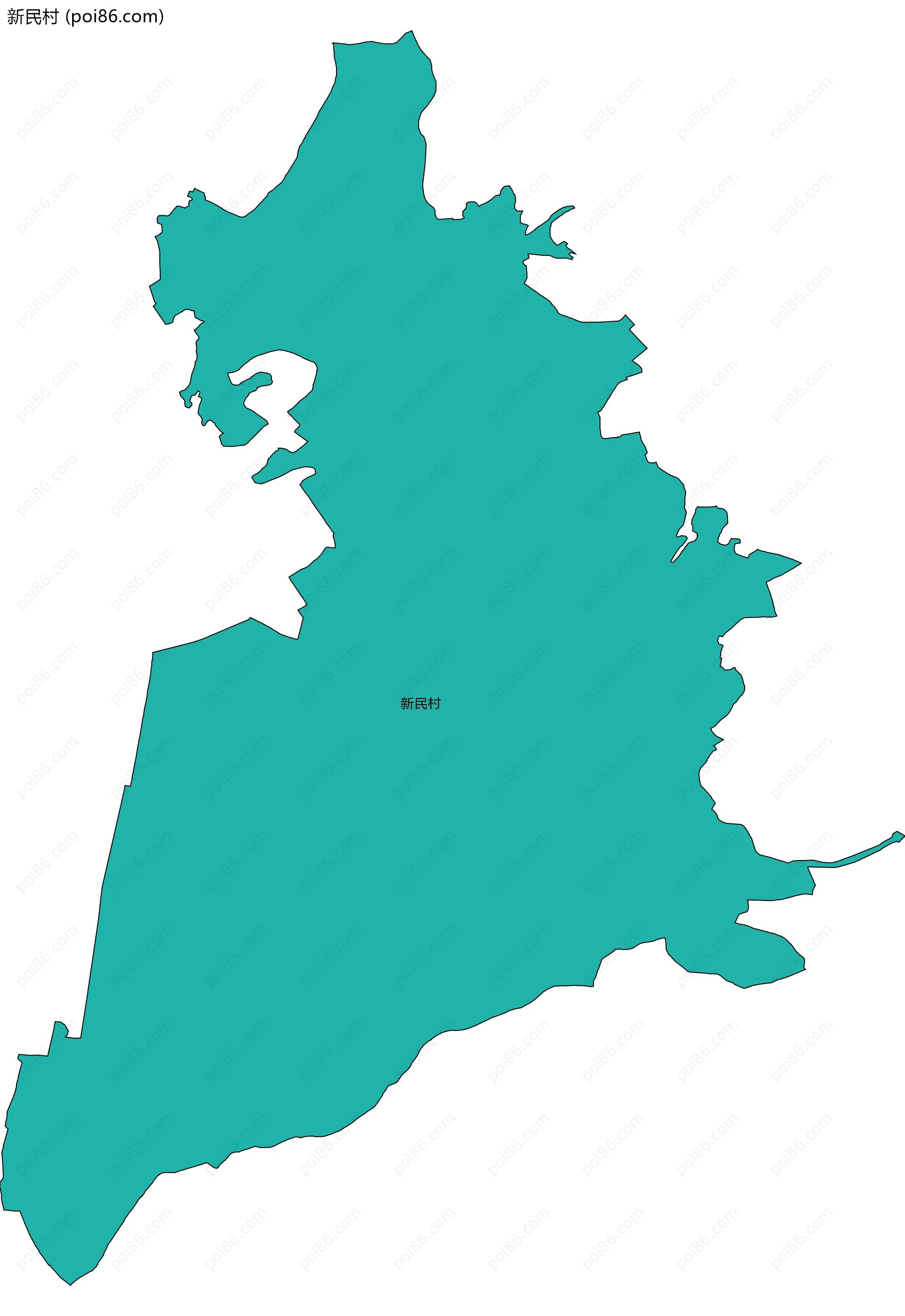 新民村边界地图