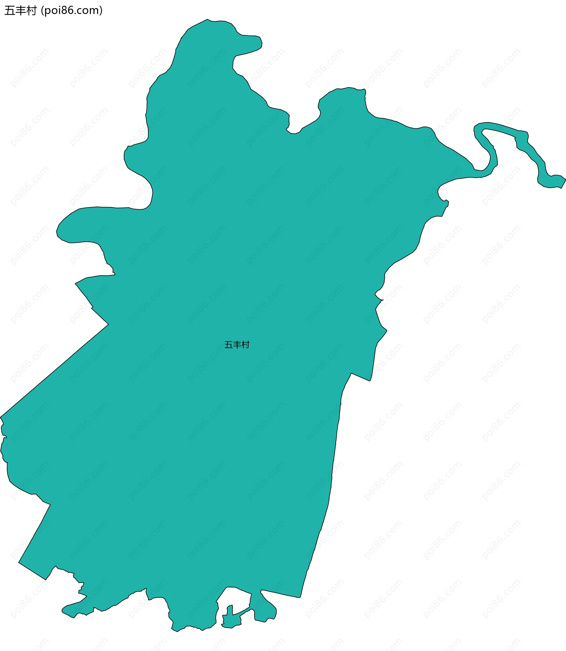 五丰村边界地图