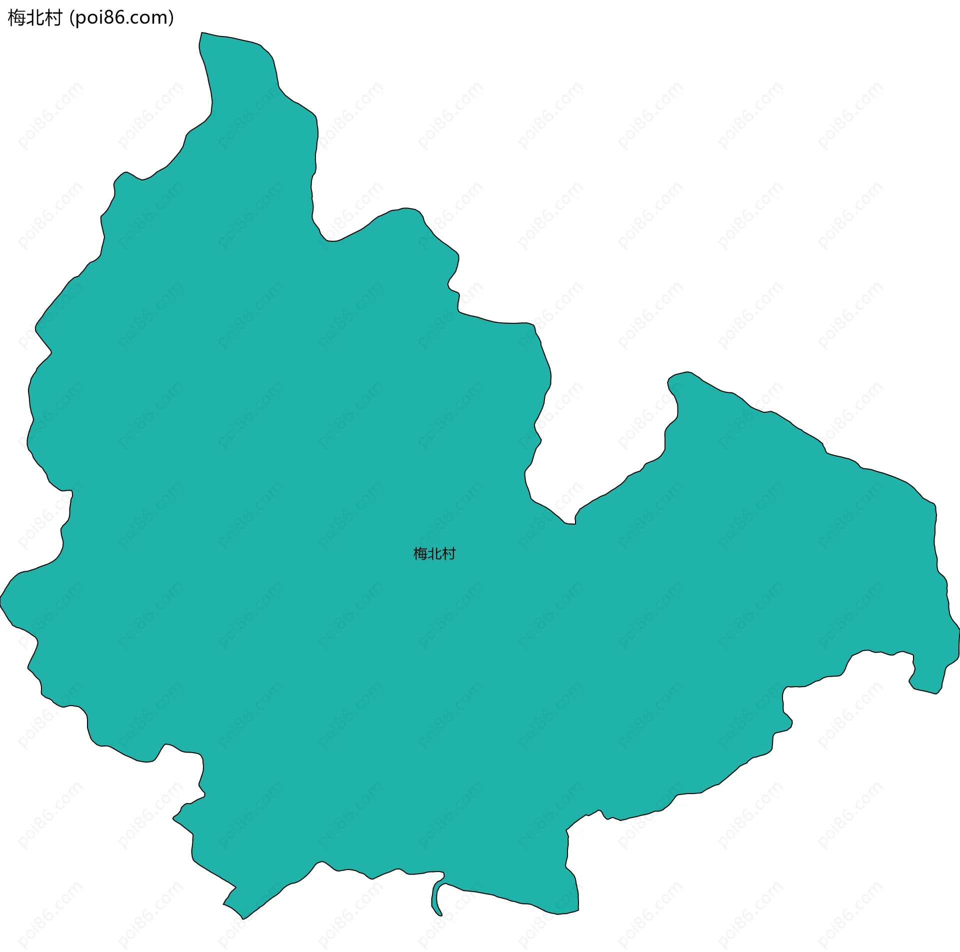 梅北村边界地图