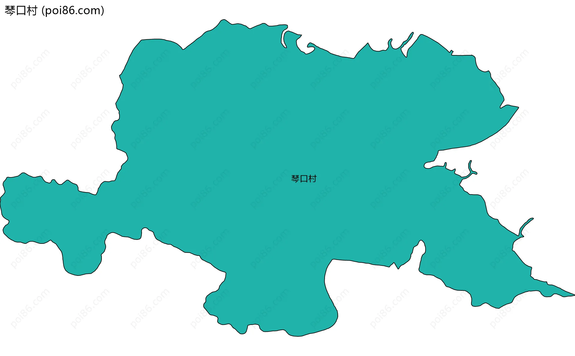 琴口村边界地图