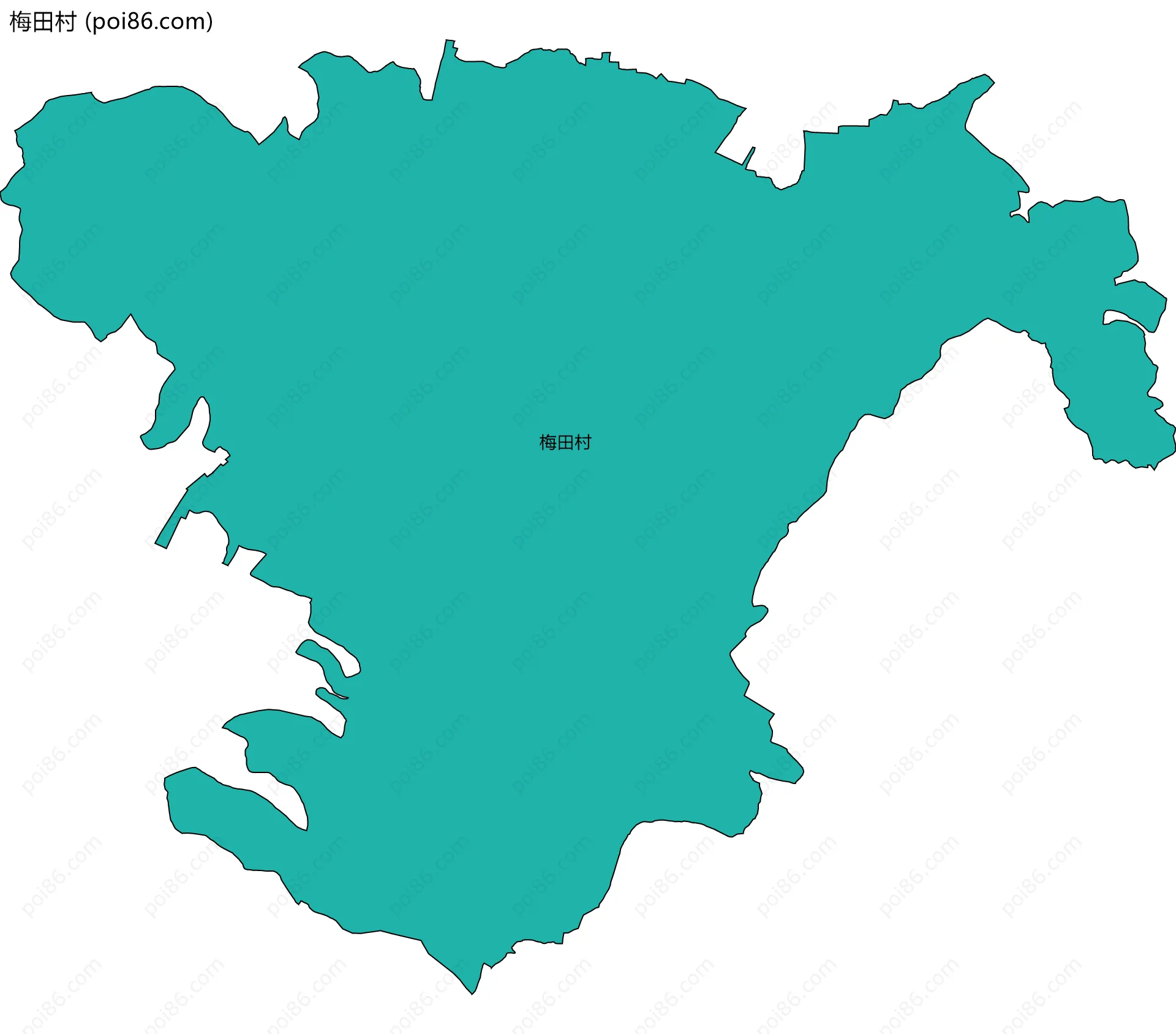 梅田村边界地图