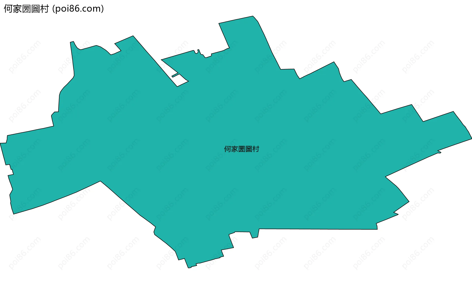 何家圐圙村边界地图
