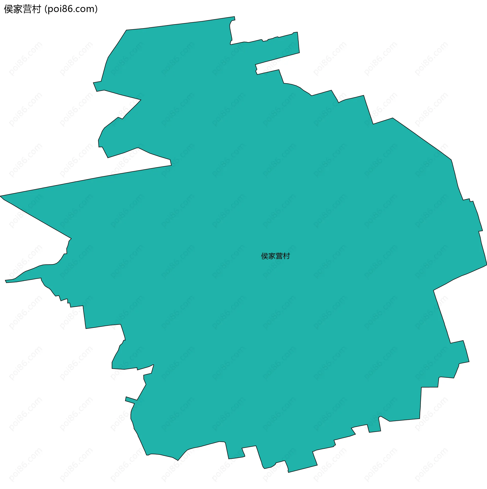 侯家营村边界地图