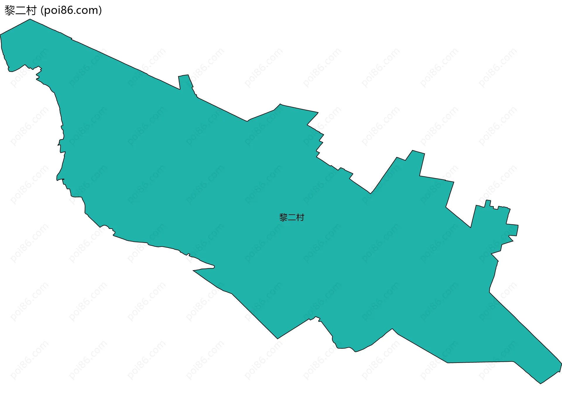 黎二村边界地图