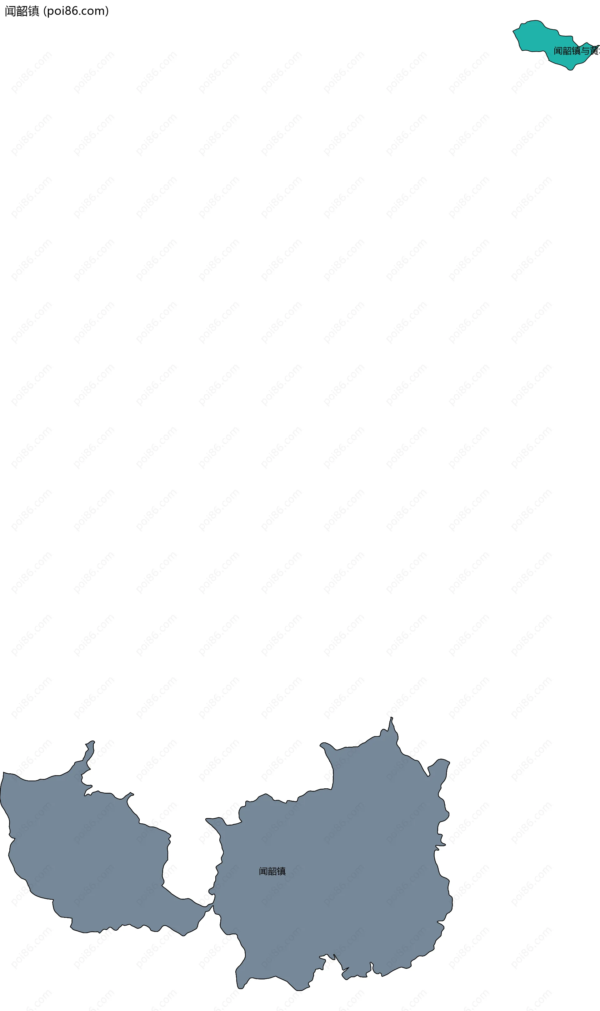 闻韶镇边界地图(五级行政区划)