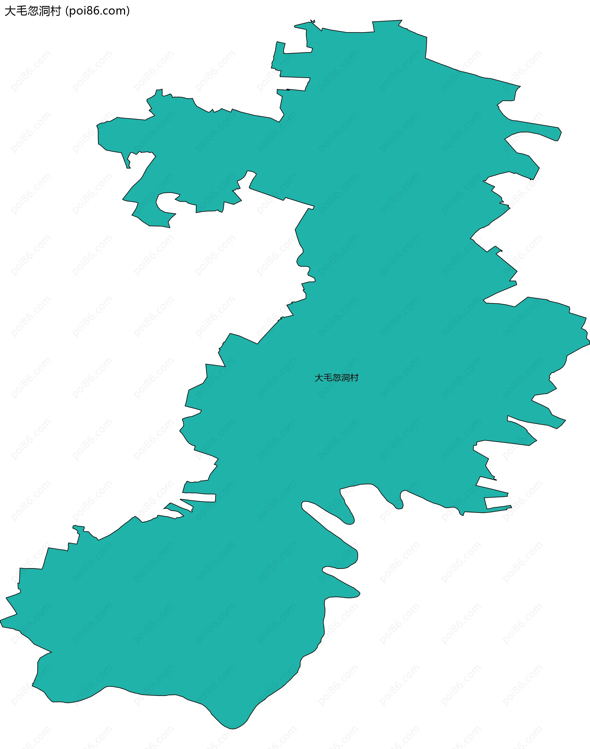 大毛忽洞村边界地图
