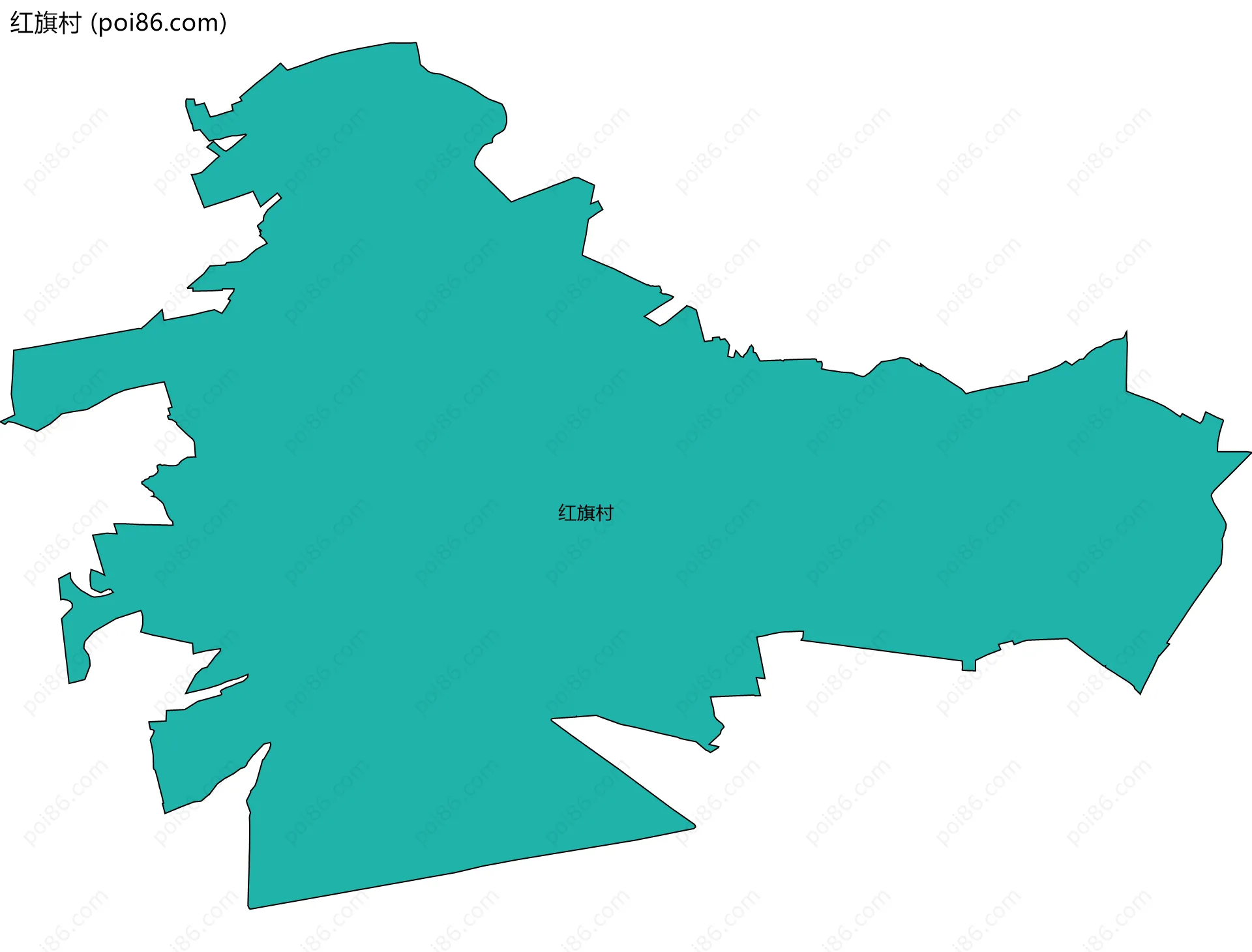 红旗村边界地图
