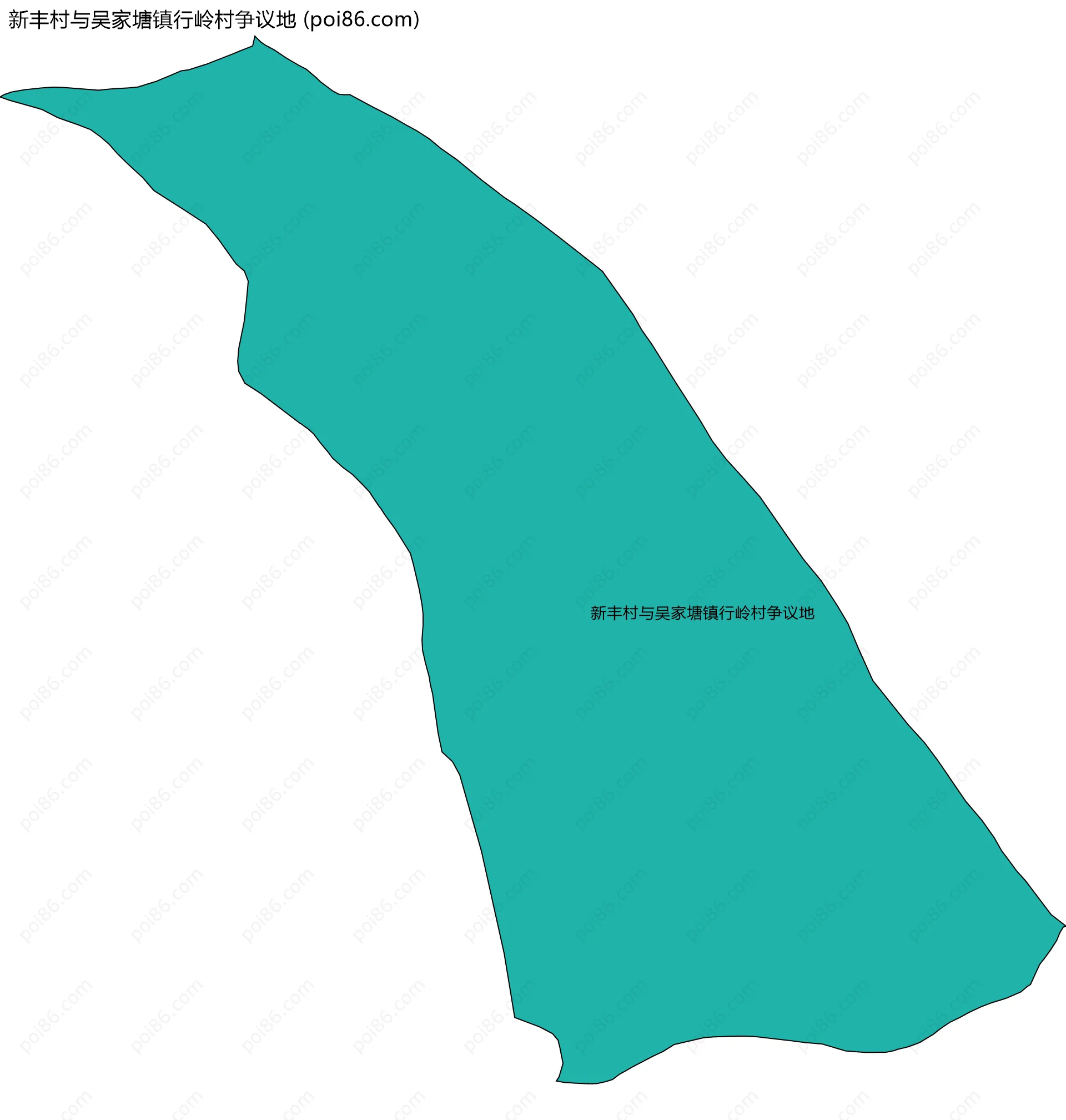 新丰村与吴家塘镇行岭村争议地边界地图
