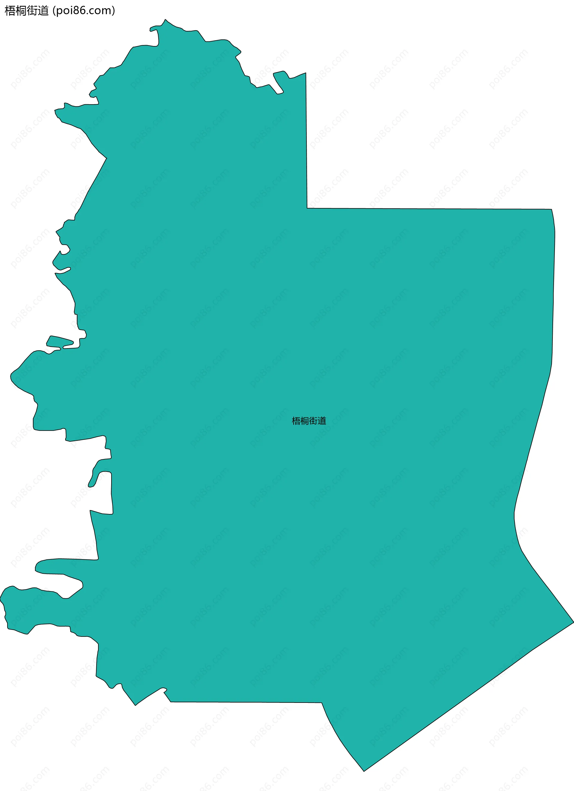 梧桐街道边界地图