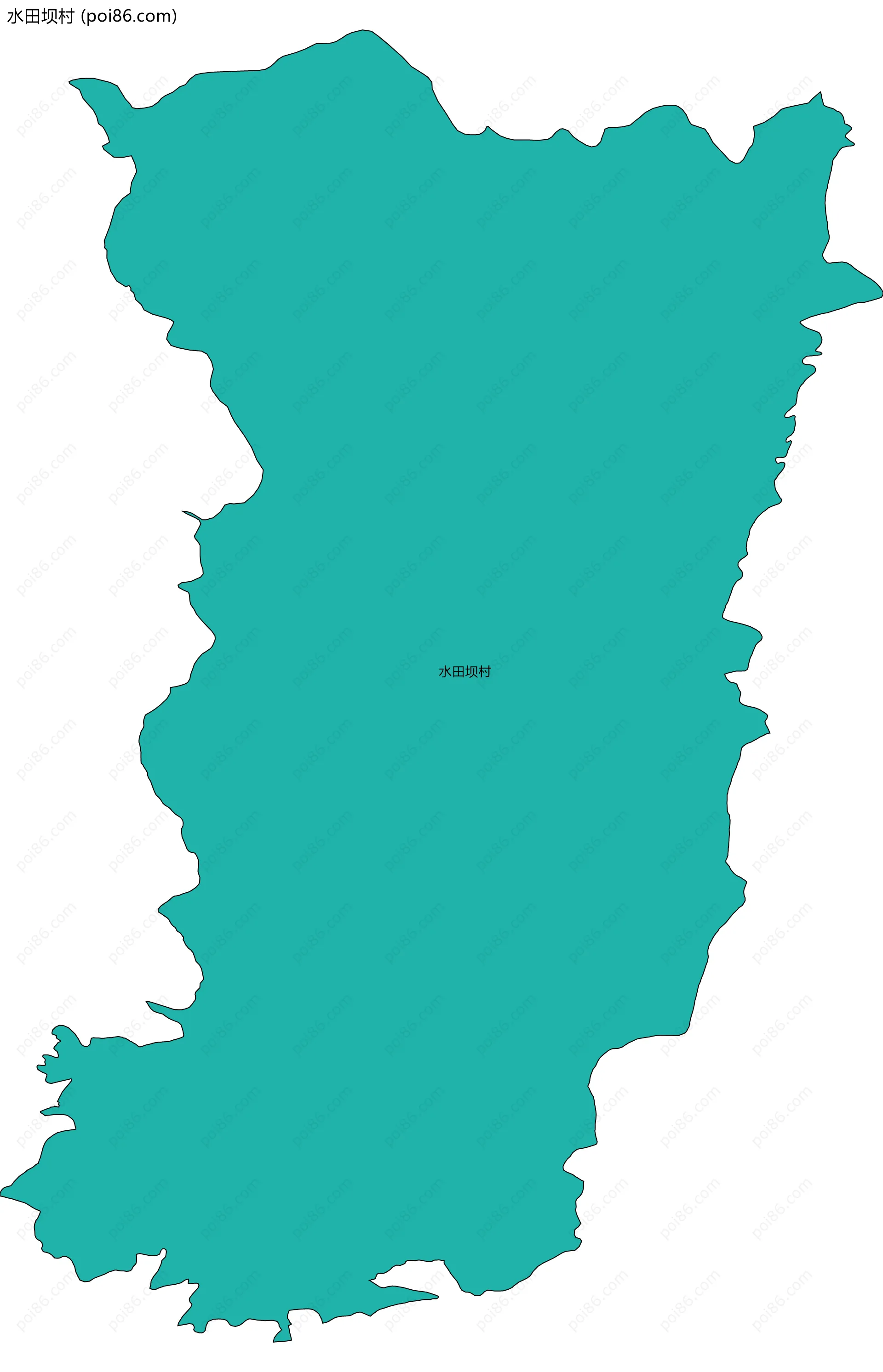 水田坝村边界地图