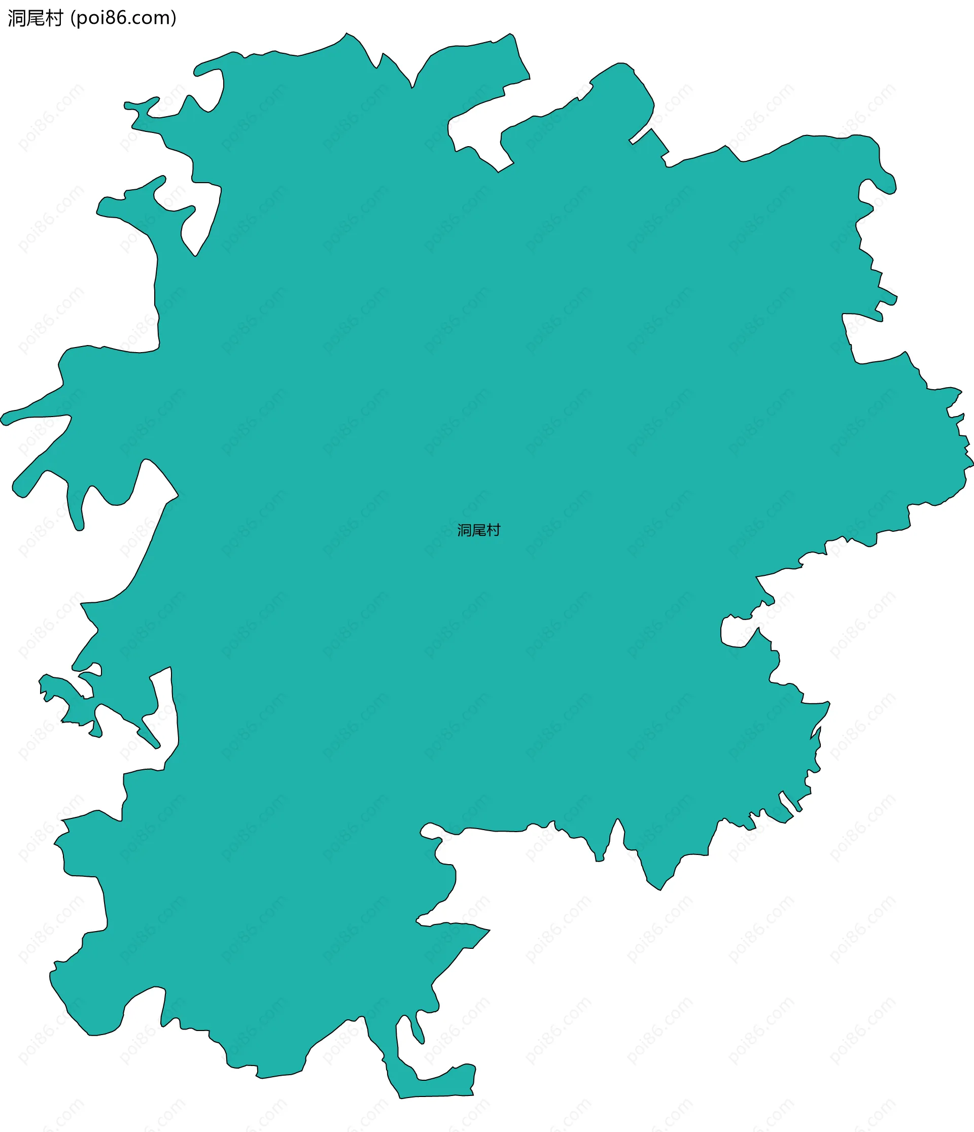 洞尾村边界地图