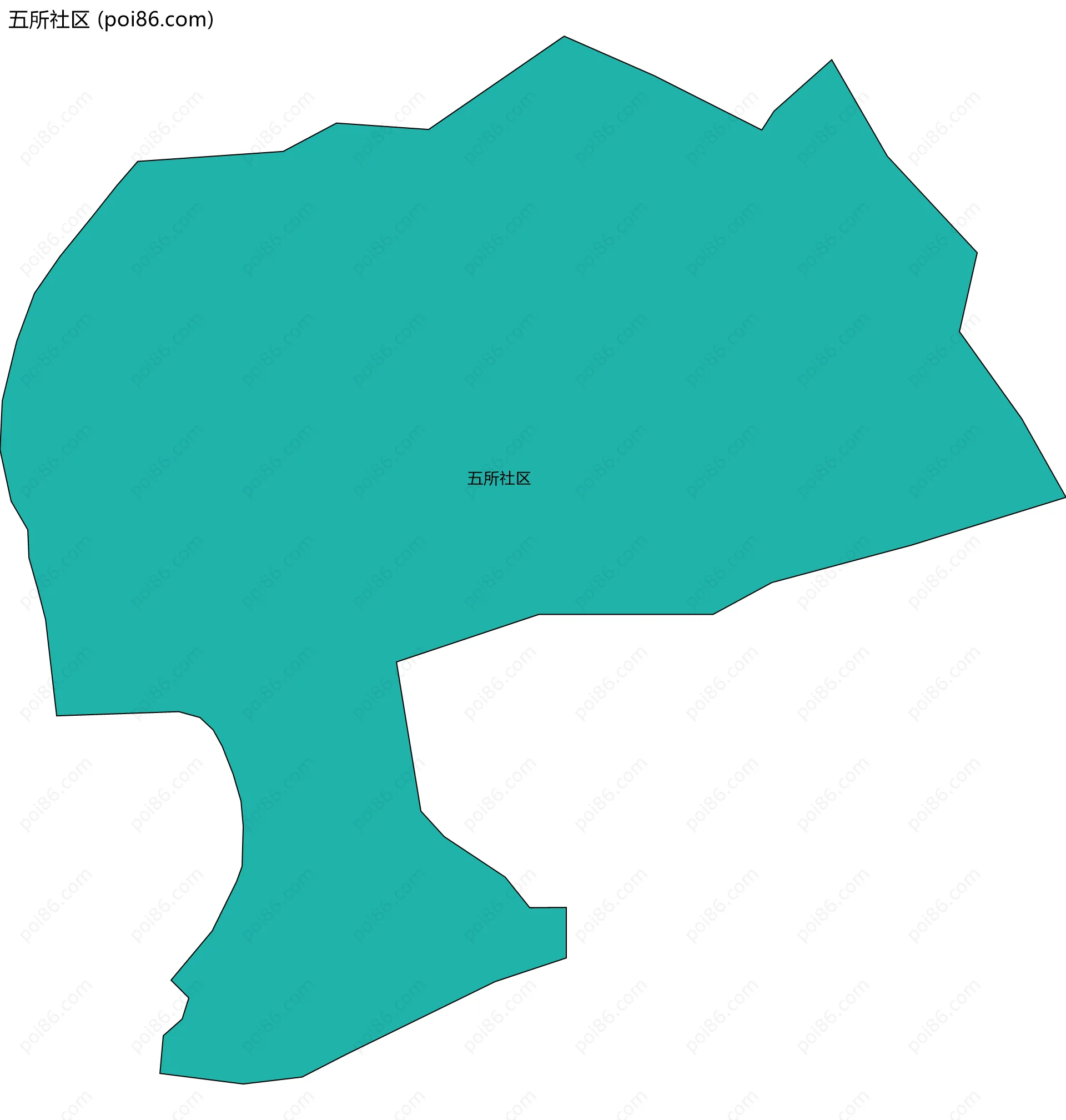 五所社区边界地图