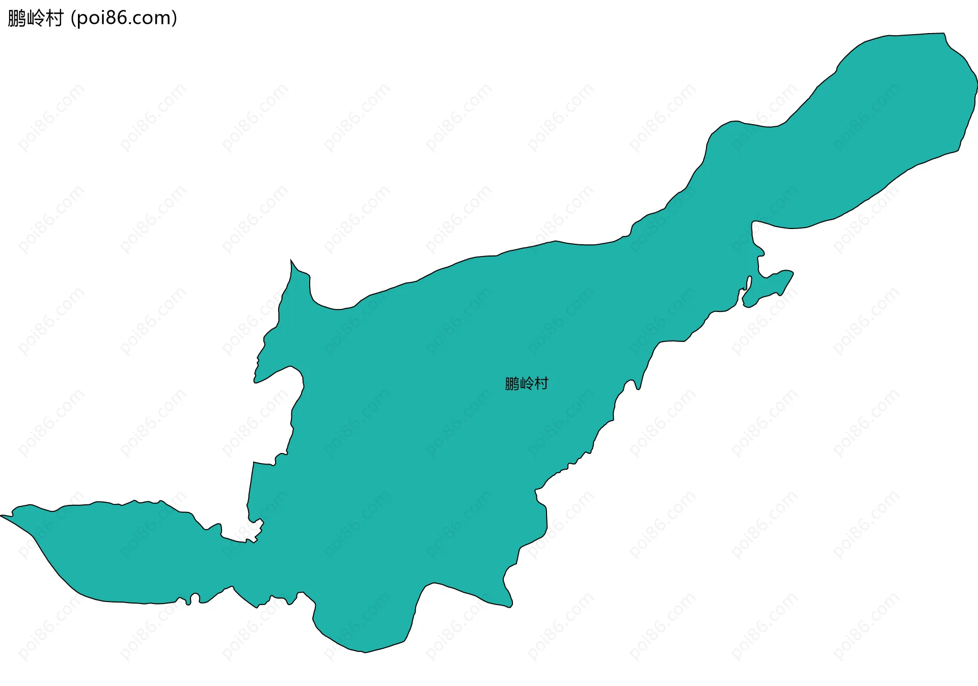 鹏岭村边界地图