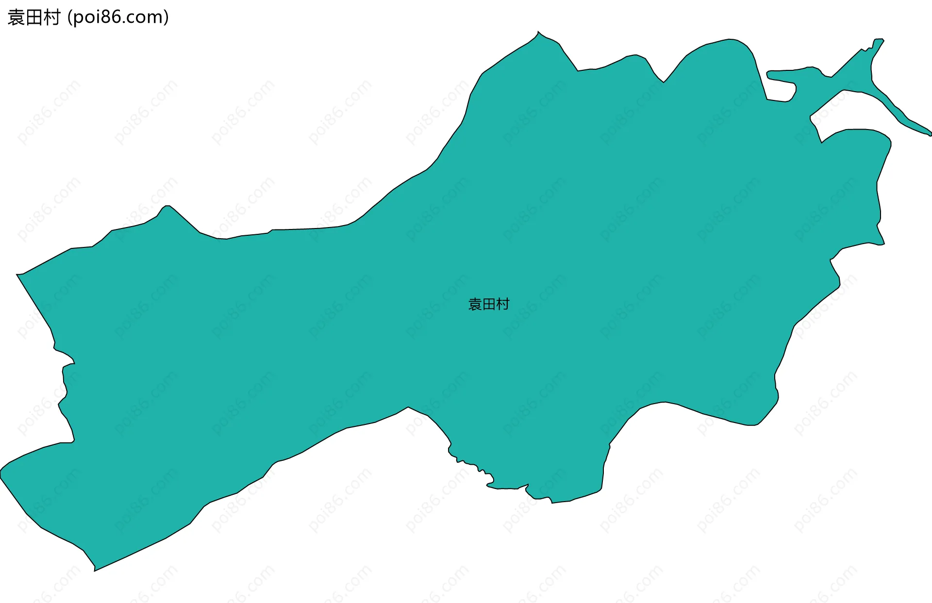 袁田村边界地图