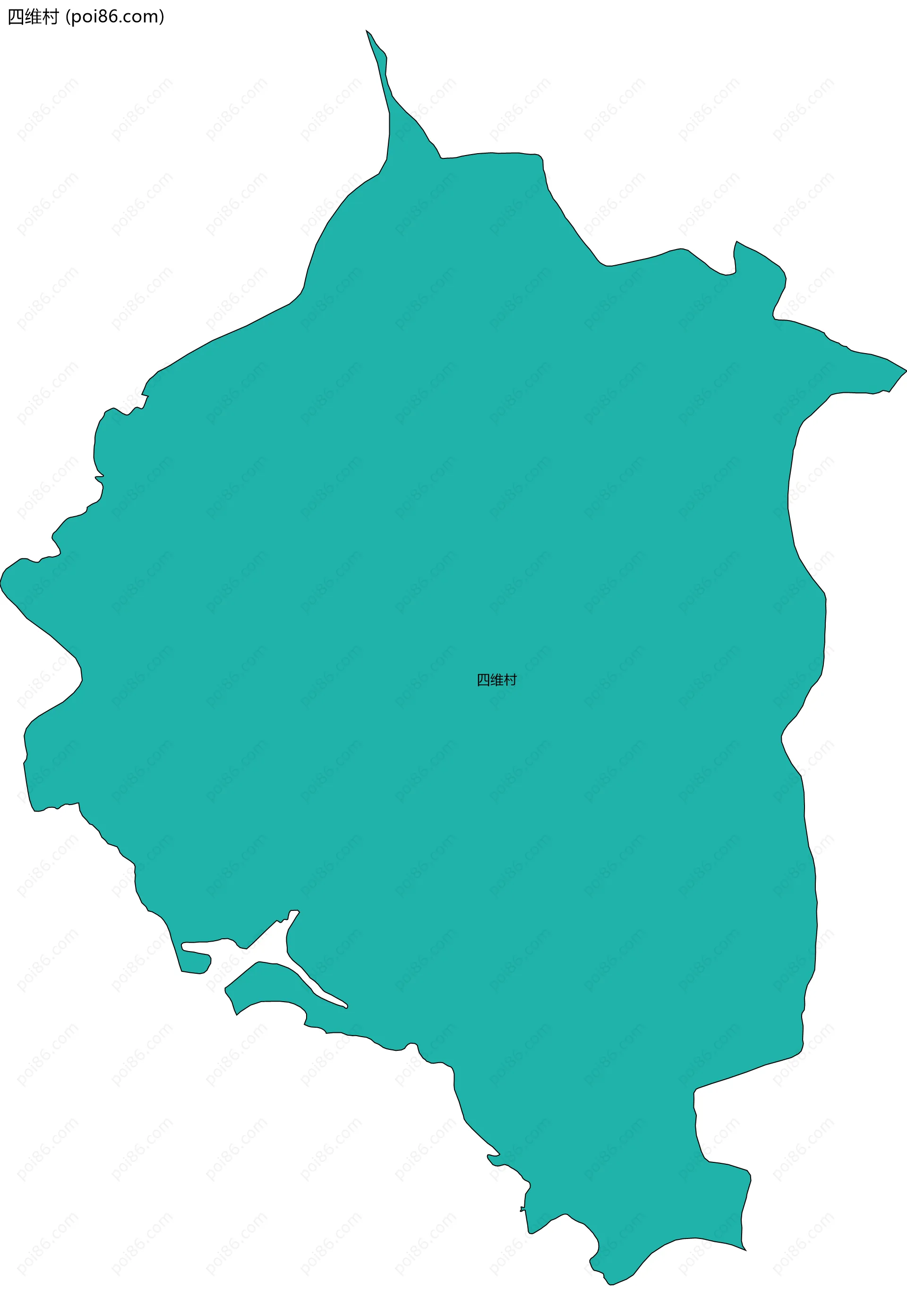 四维村边界地图