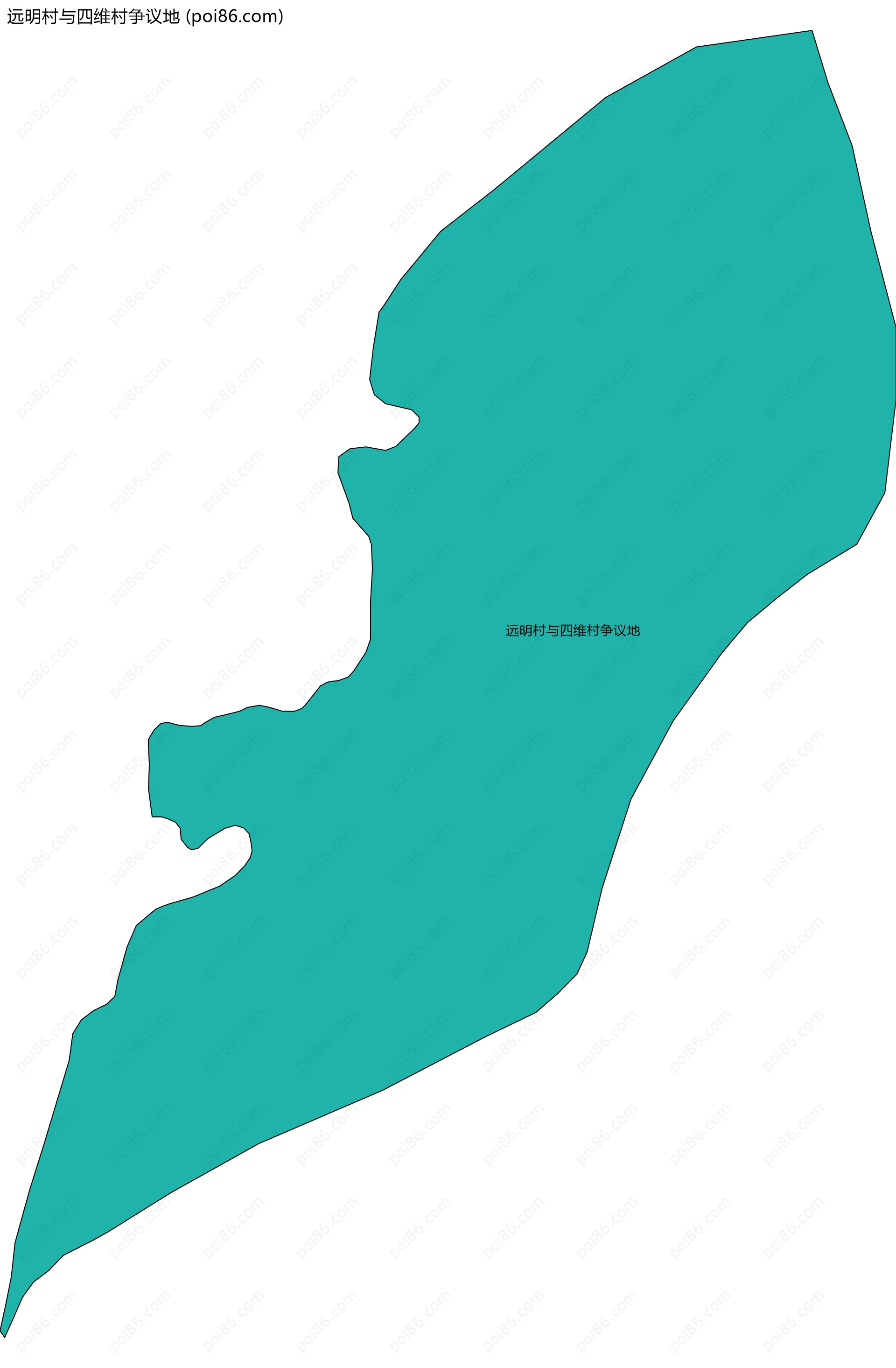 远明村与四维村争议地边界地图