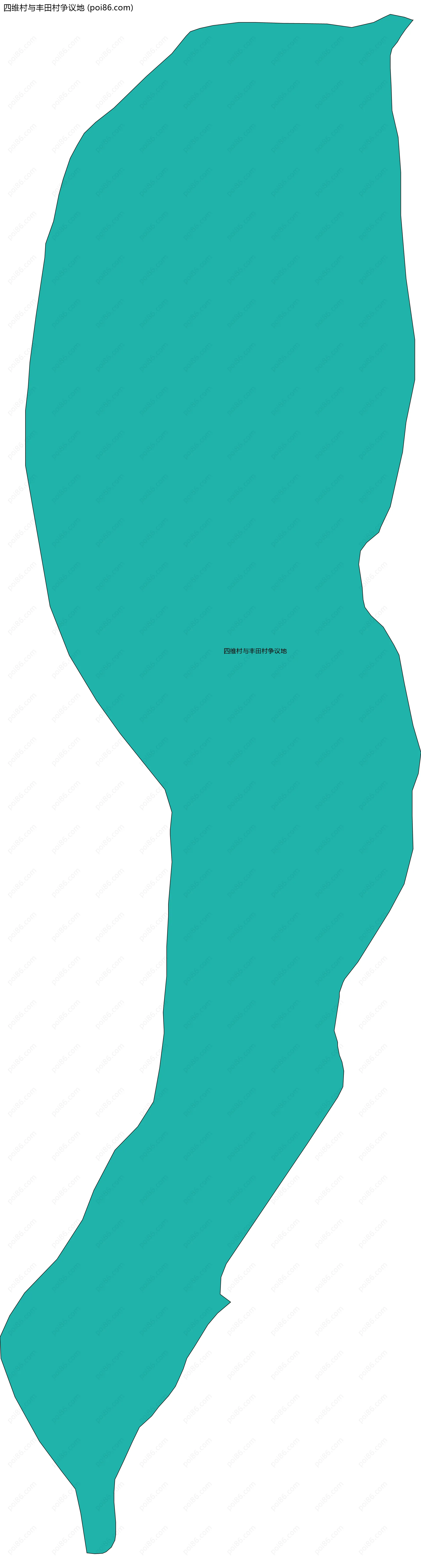 四维村与丰田村争议地边界地图