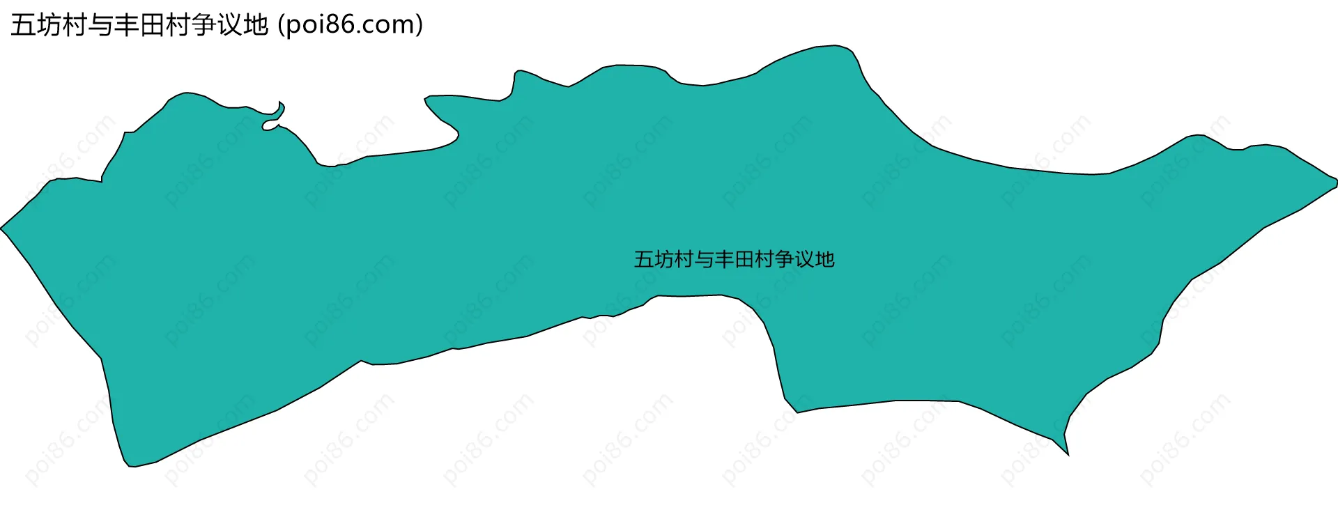 五坊村与丰田村争议地边界地图