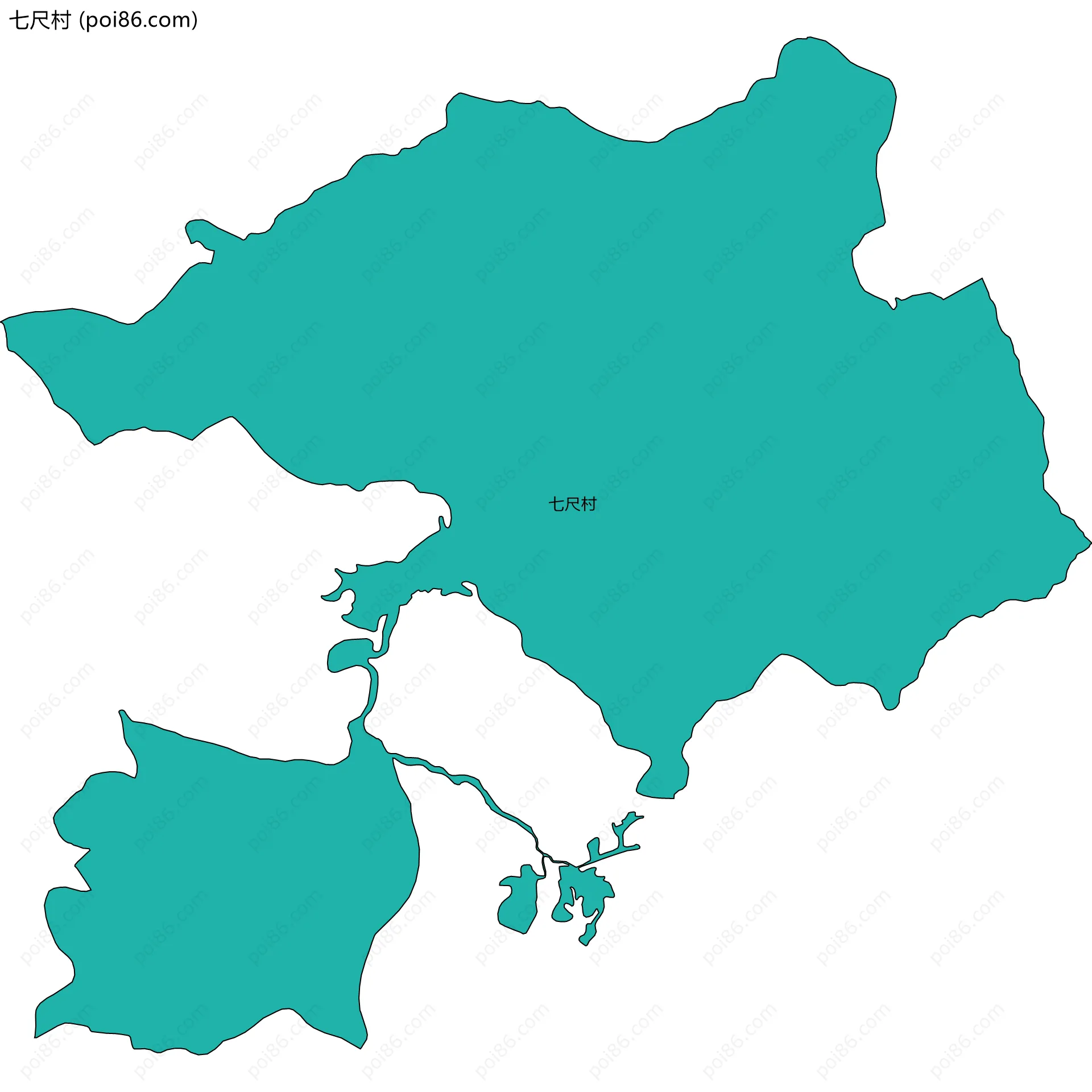 七尺村边界地图