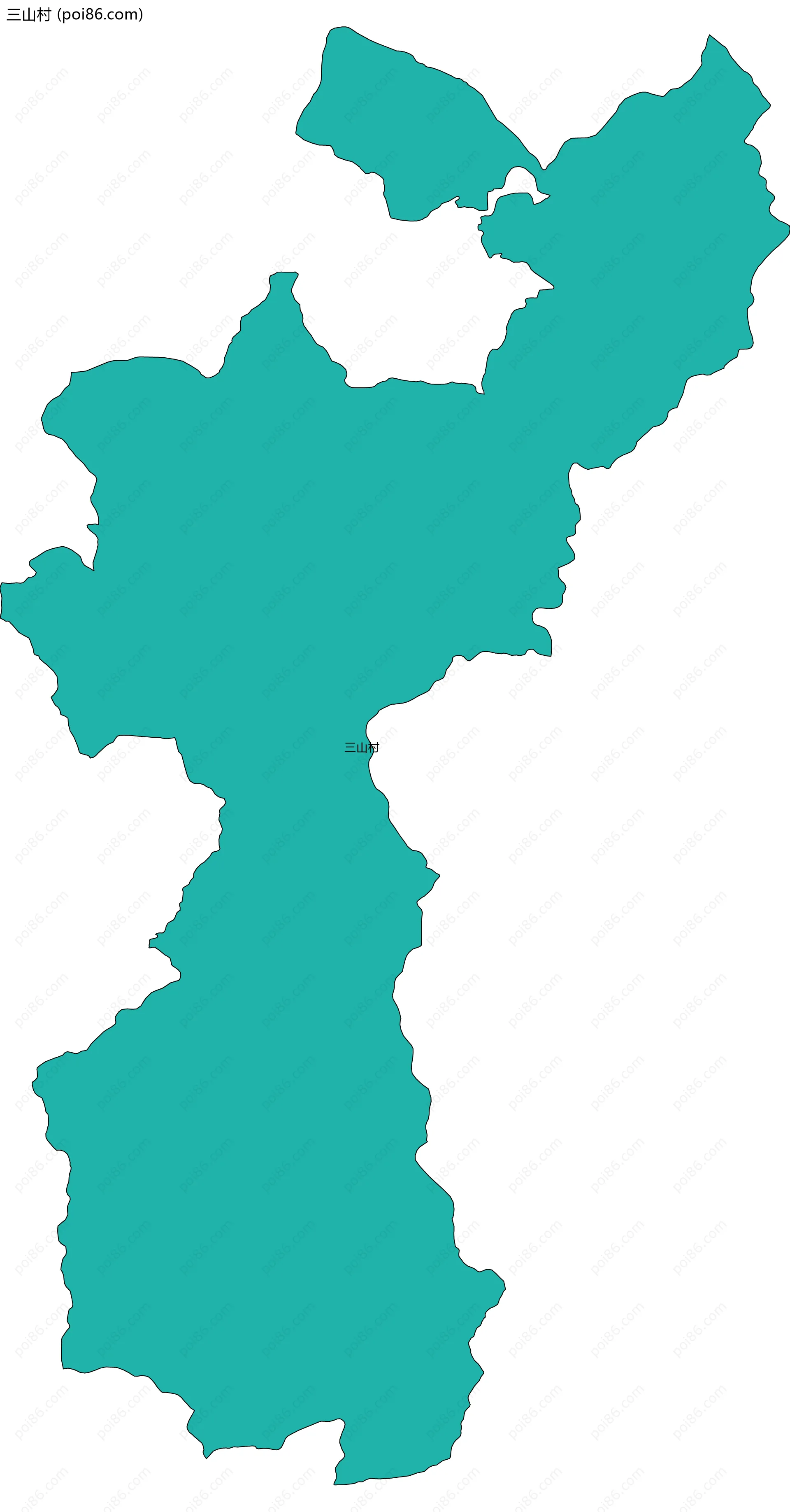 三山村边界地图