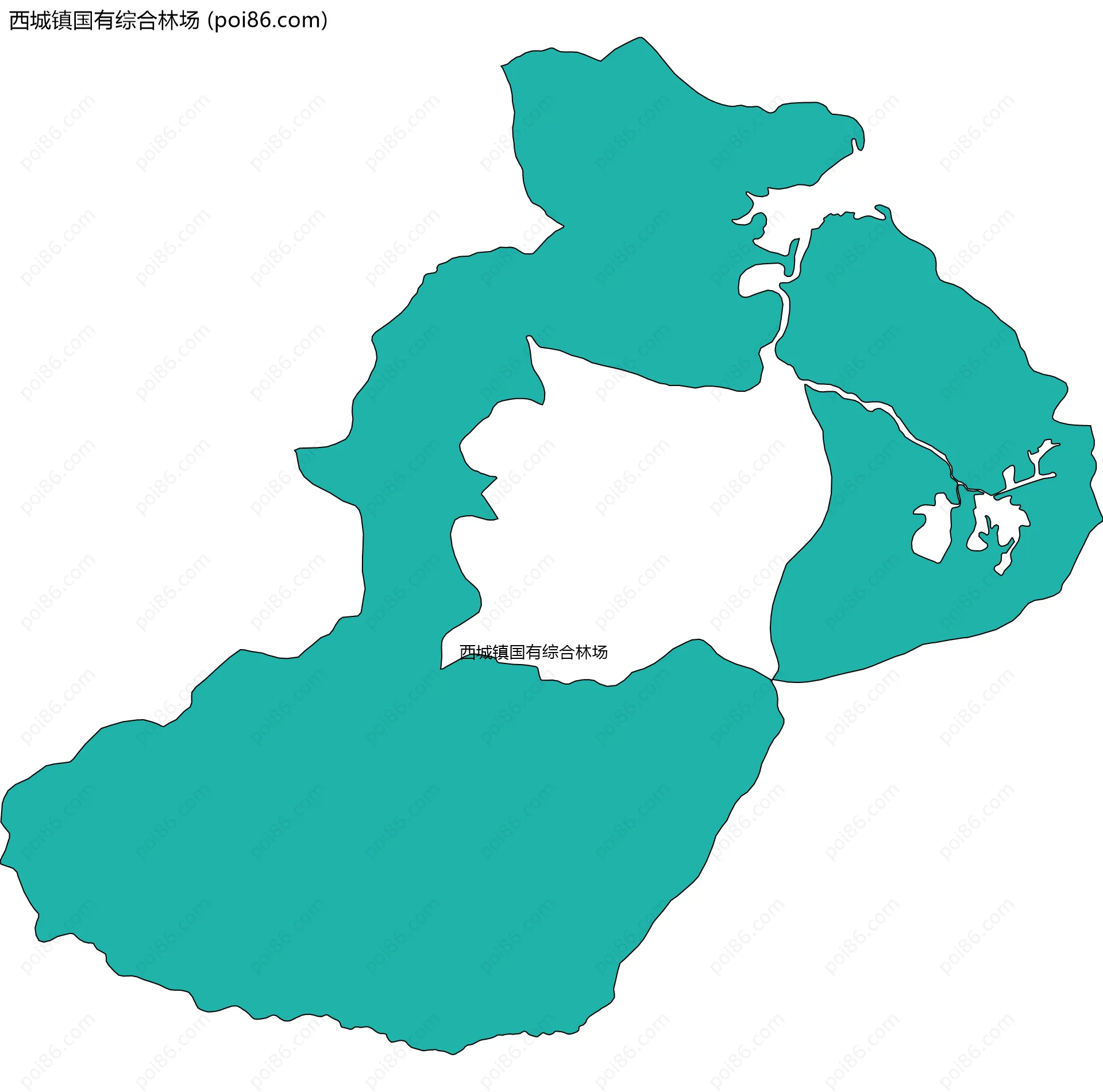 西城镇国有综合林场边界地图